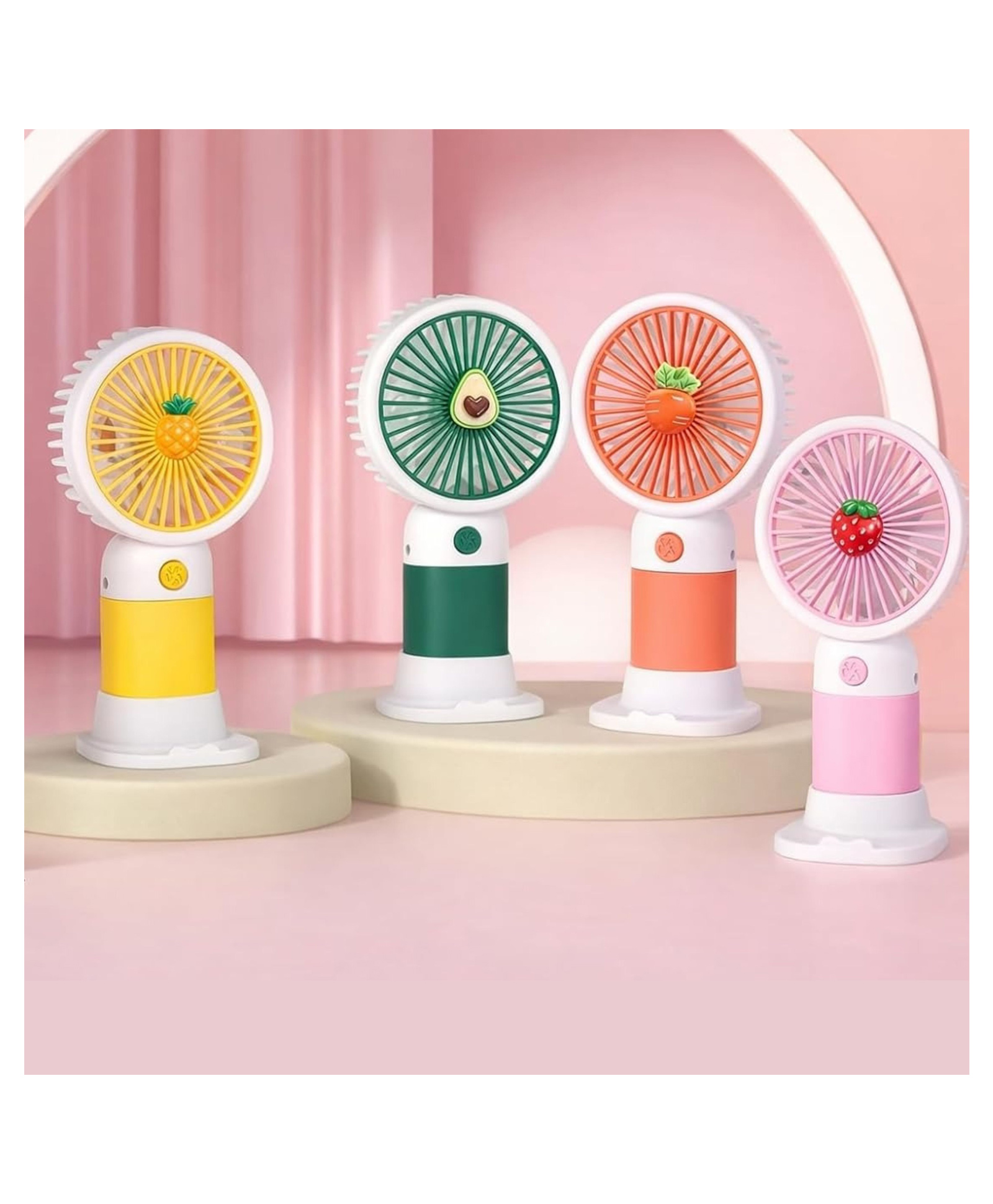 YAMAMA Mini Fruit Design Fan, Mini Portable USB Rechargeable Handheld Fan, Safe Quiet Bladeless Fan for Kids And Adults, Outdoor Indoor Use - Color May Vary-image-23