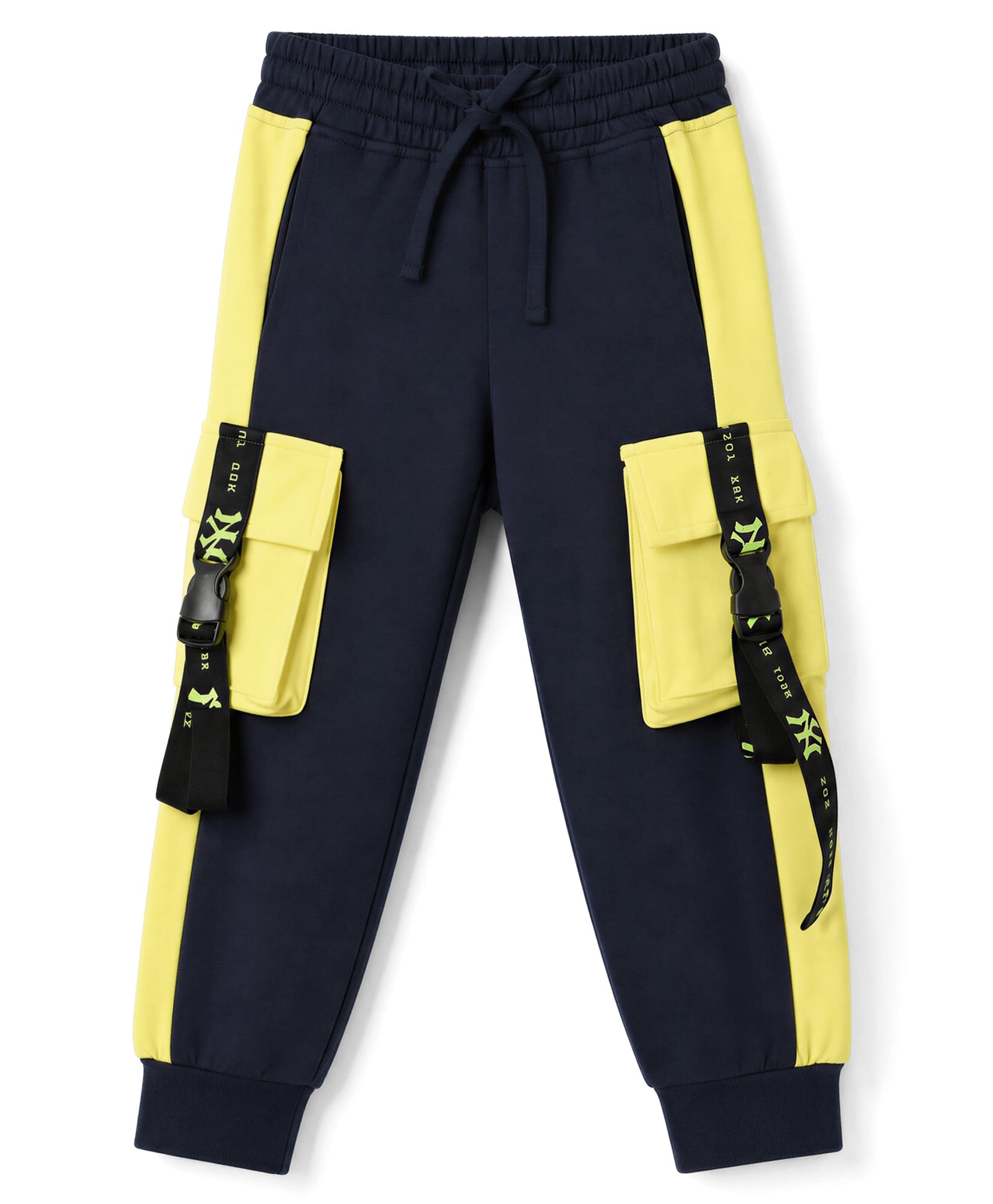 Olio Kids Sinker Knit Full Length Lounge Pant With Cargo Pockets - Navy Blue-image-13