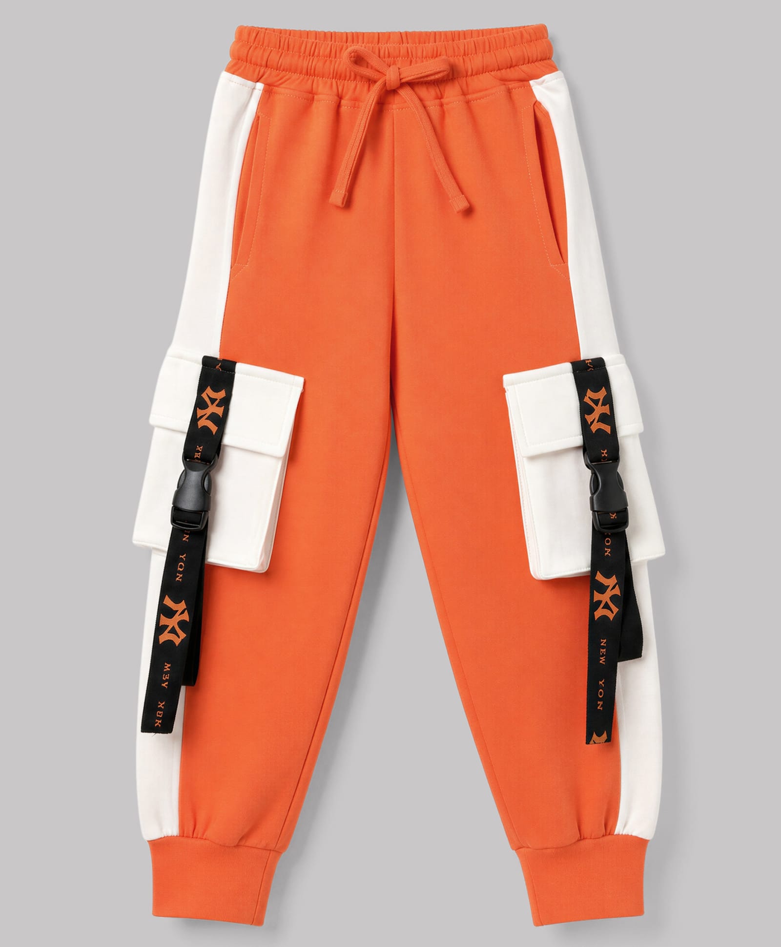 Olio Kids Sinker Knit Full Length Lounge Pant With Cargo Pockets - Orange-picture-17