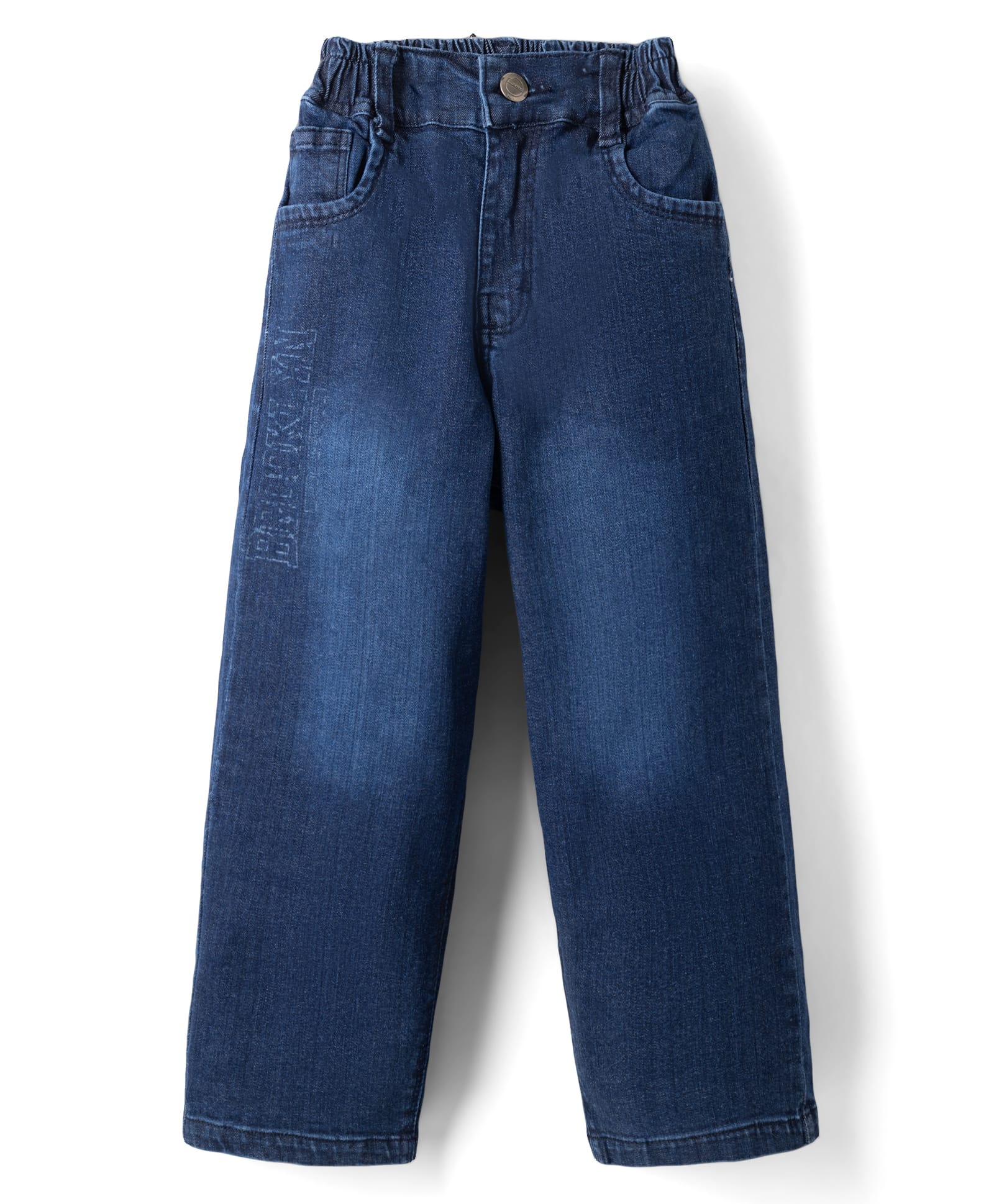Olio Kids Denim Woven Full Length Solid Color Jeans - Blue-picture-16