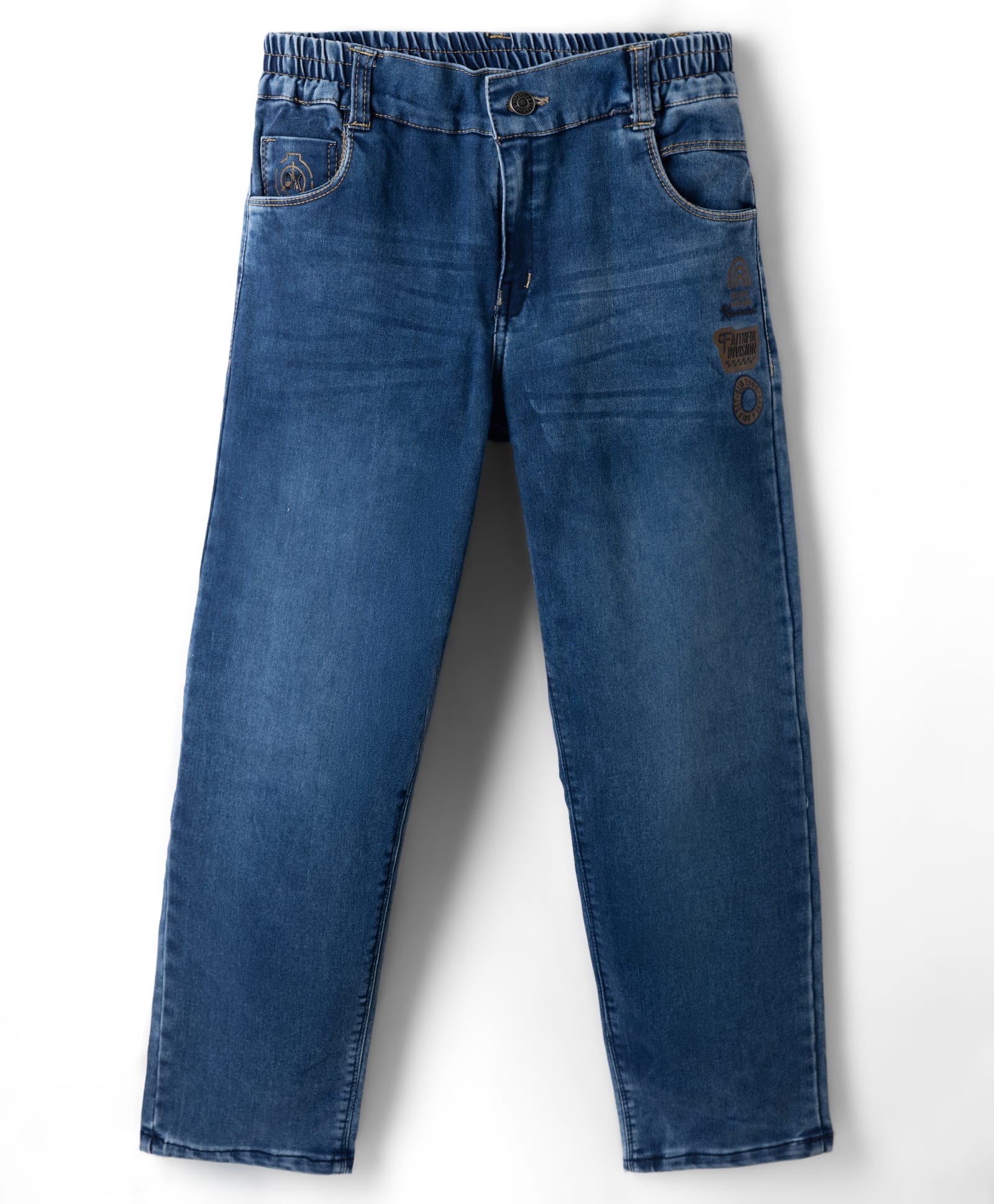Olio Kids Denim Woven Full Length Jeans - Light Blue-picture-17