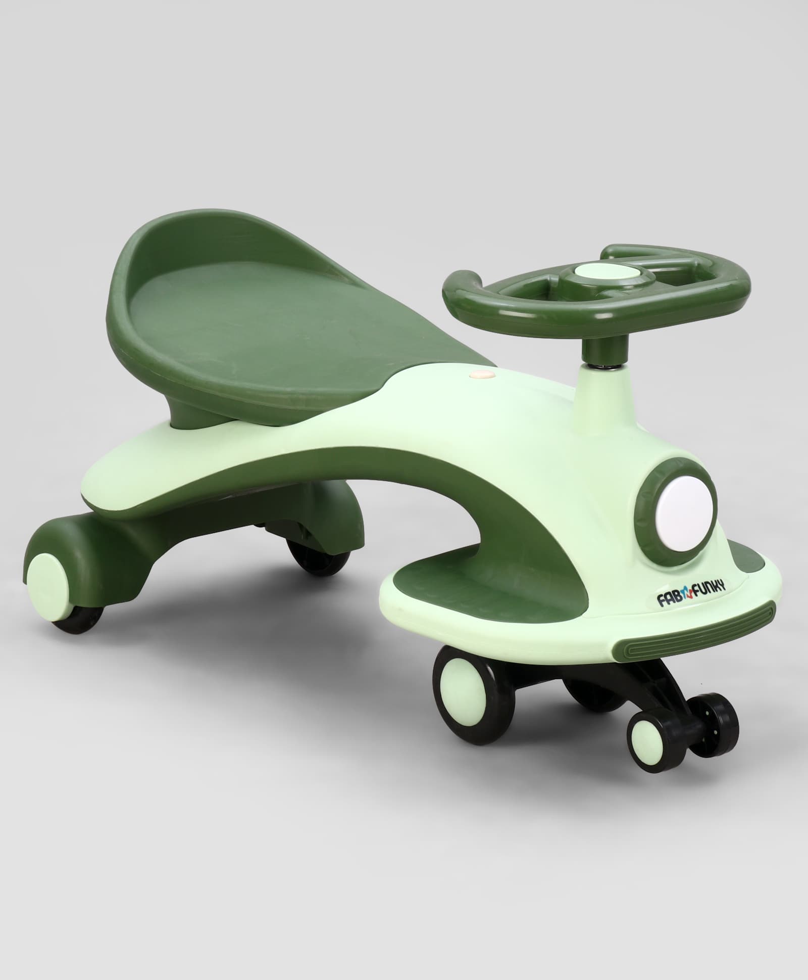 fab n funky Magic Swing Car for Kids with PU Wheels| Self-Driven Ride-On Toy Car| No Battery, Pedals or Charging for Riding| Wiggle Car for Boys & Girls| Activity Gifting Option| LED Headlight - Green-picture-35