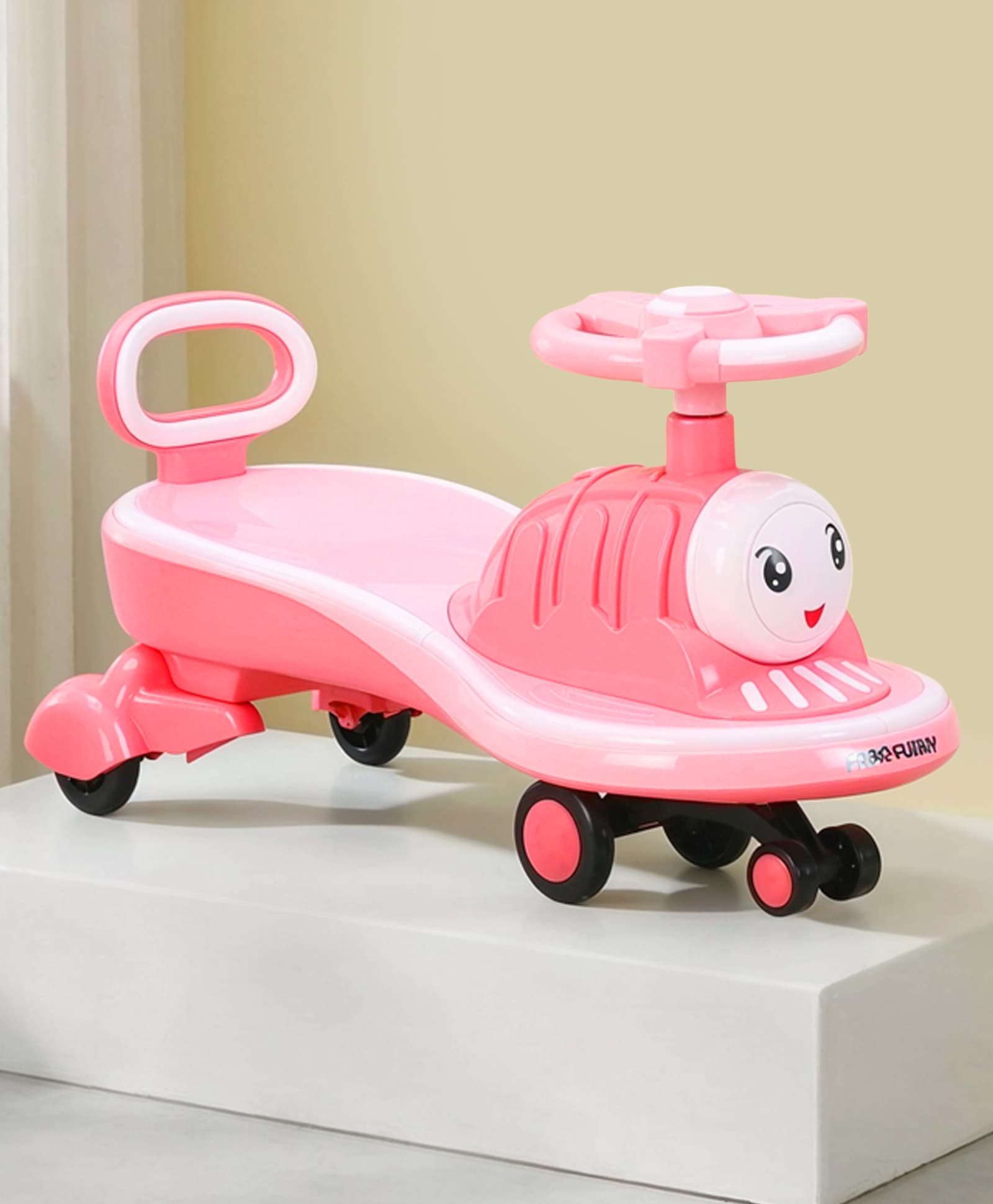 fab n funky Engine Shape Swing Car For Kids With Led Lights - Pink| Built For Rough Play| Encourages Physical Activity| Easy To Assemble| For Kids Of 12 Months To 6 Years| Activity Gifting For Boys & Girls-picture-26