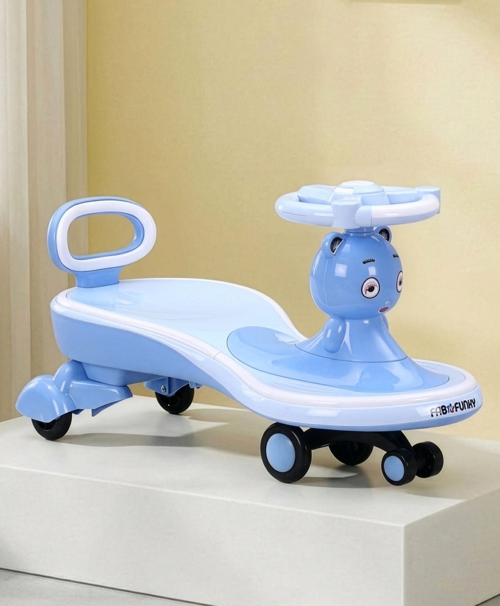 fab n funky Doll Shape Swing Car for Kids with LED Lights - Blue| Built for Rough Play| Encourages Physical Activity| Easy to Assemble| For Kids of 1 to 6 years| Activity Gifting for Boys & Girls-picture-24