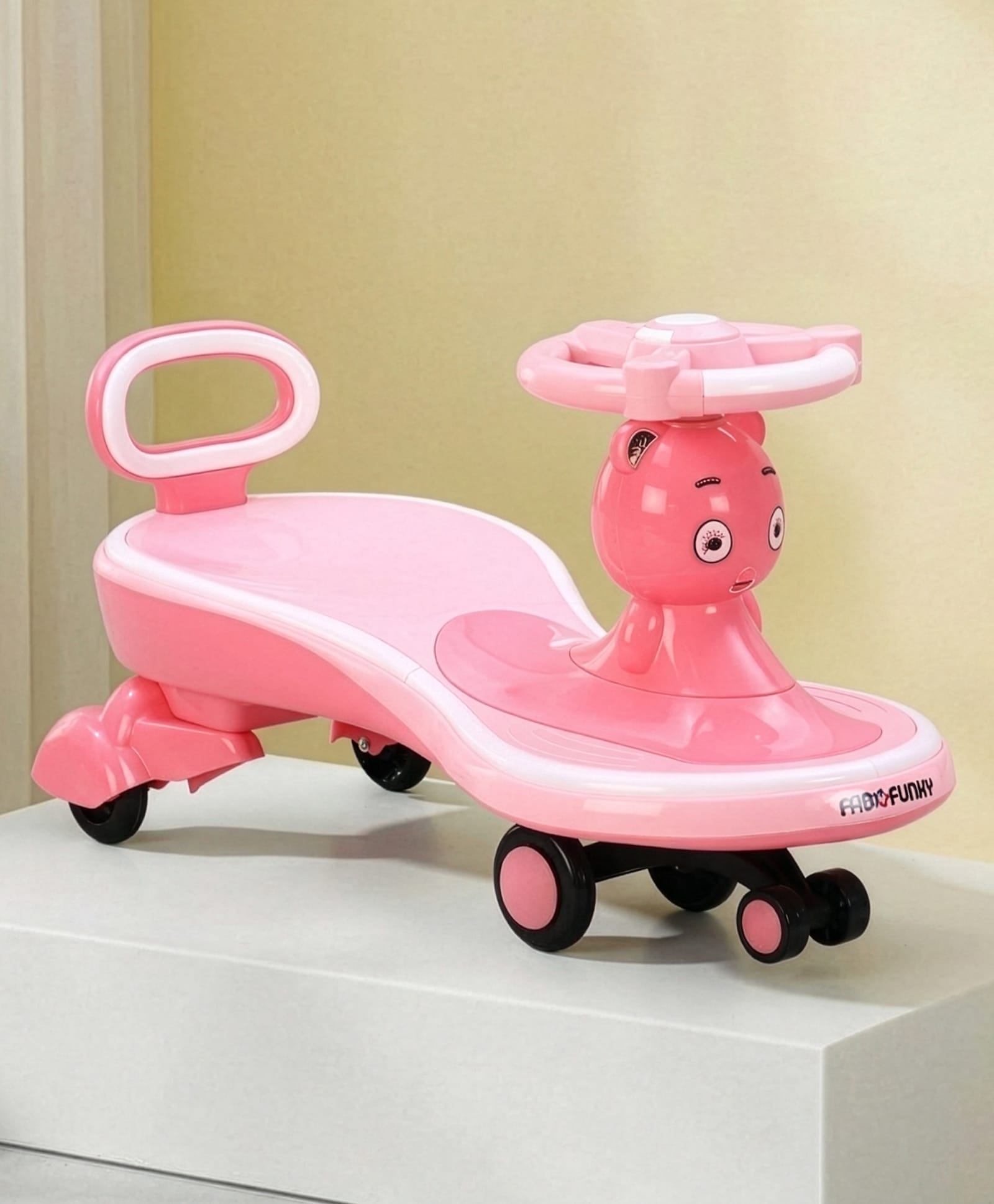 fab n funky Doll Shape Swing Car for Kids with LED Lights - Pink| Built for Rough Play| Encourages Physical Activity| Easy to Assemble| For Kids of 1 to 6 years| Activity Gifting for Boys & Girls-picture-25