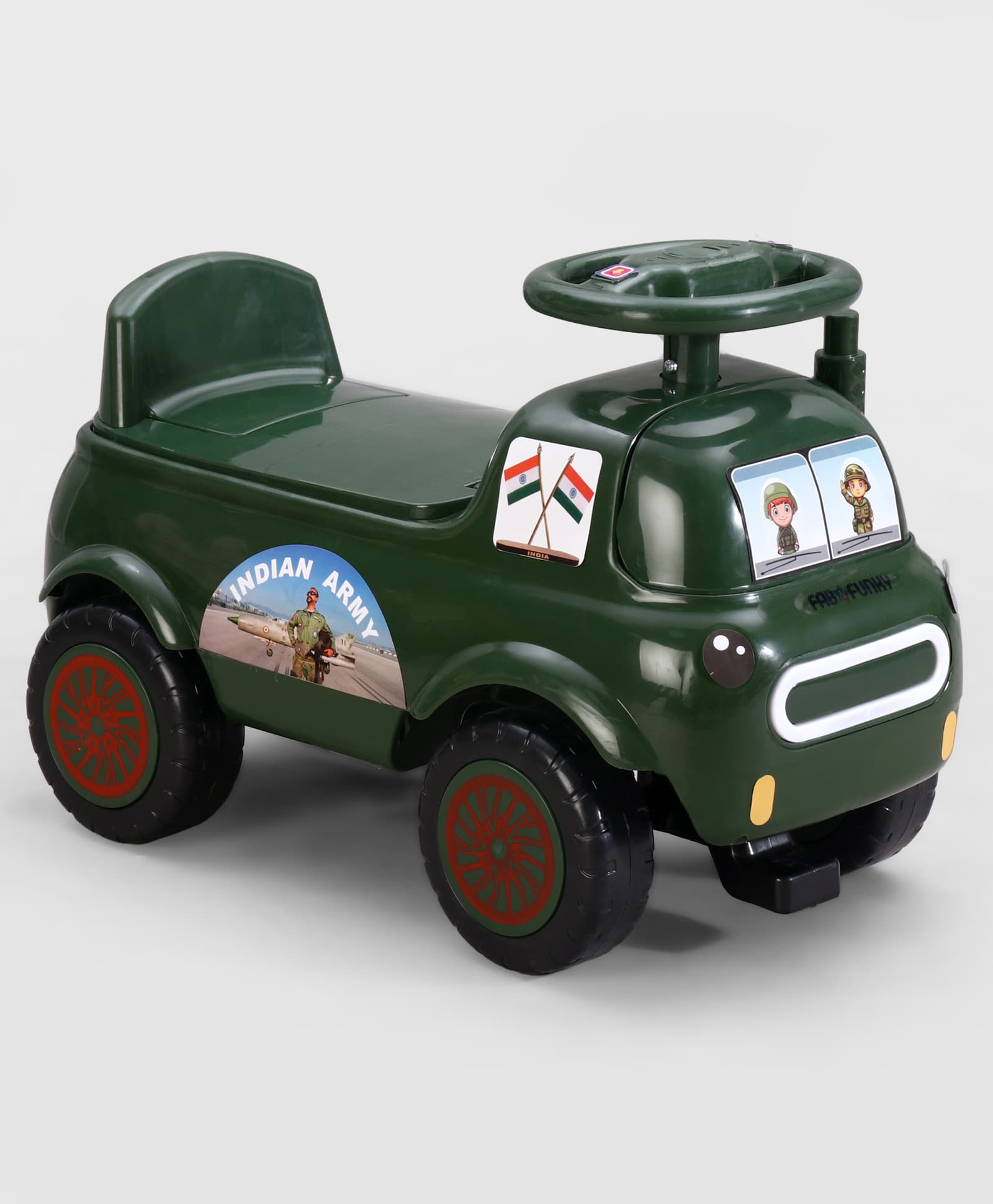fab n funky Ride-On Push Car for Kids Green| Foot-to-Floor Operation| Baby Ride-On Car with Backrest| Under Seat Storage| Big Wheels| Manual Push Ride-On for 12 Months - 3 Years-picture-32