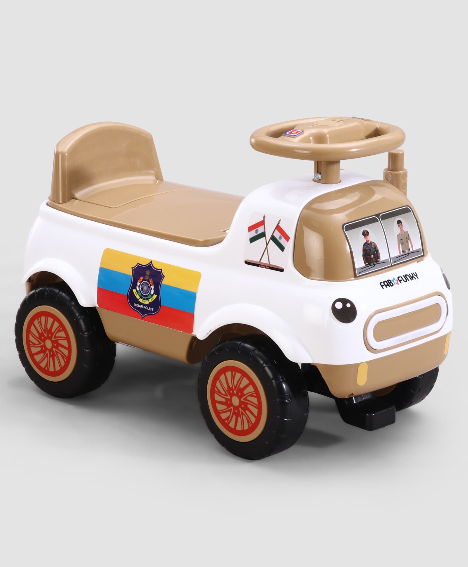 fab n funky Manual Push Ride-On for Kids Brown| Foot-to-Floor Operation| Baby Ride-On Car with Backrest| Under Seat Storage| Manual Push Ride-On for 12 Months - 3 Years-picture-34