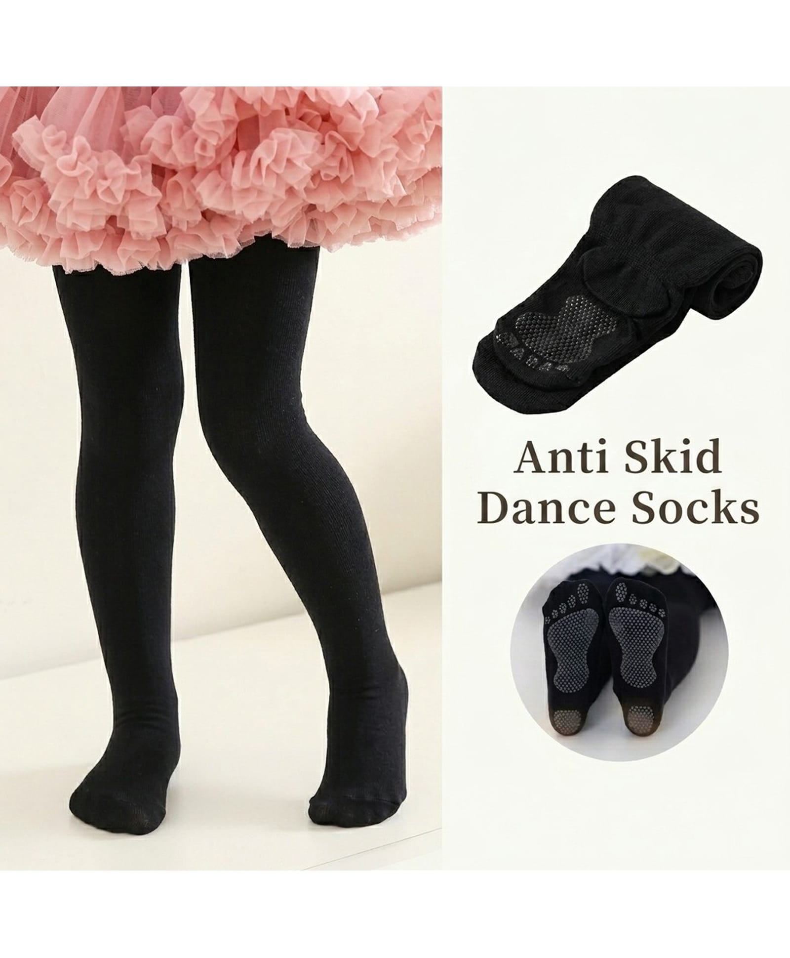 Ziory Knit Solid Anti Skid Stockings - Black-picture-11