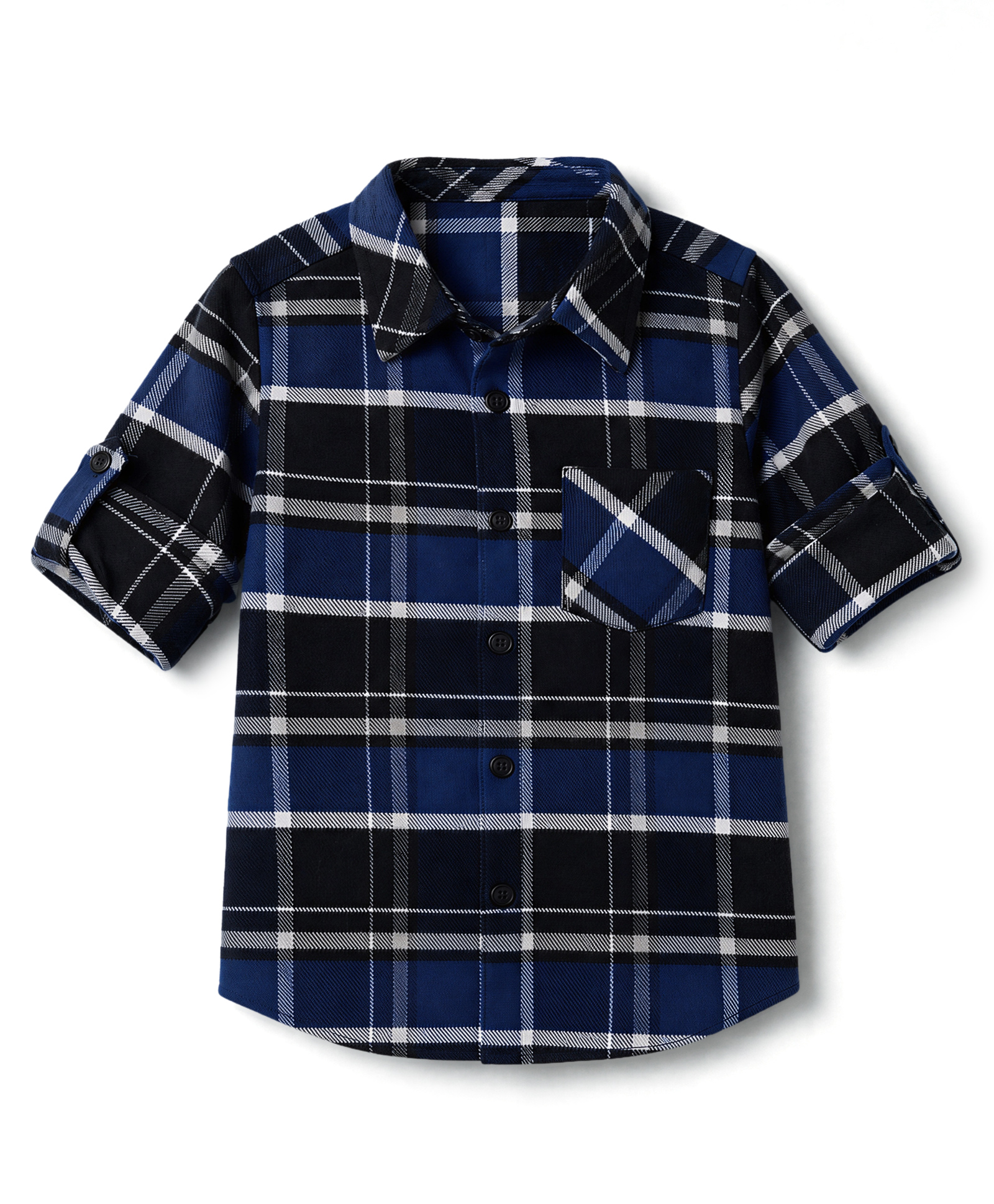 Doodle Poodle Cotton Woven Checks Shirt with Full Sleeves in Blue for 5-6 Years-picture-16
