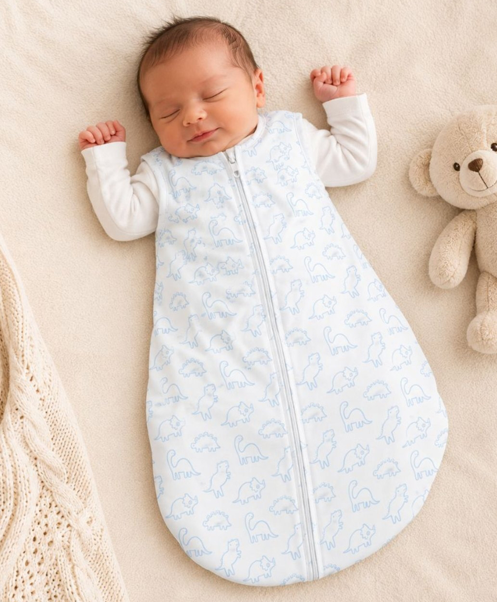 Zikku Baby Sleeping Sack Bag - Cotton Wearable Blanket for Newborns and Toddlers - Lightweight Breathable Printed 0 to 6 Months-picture-13