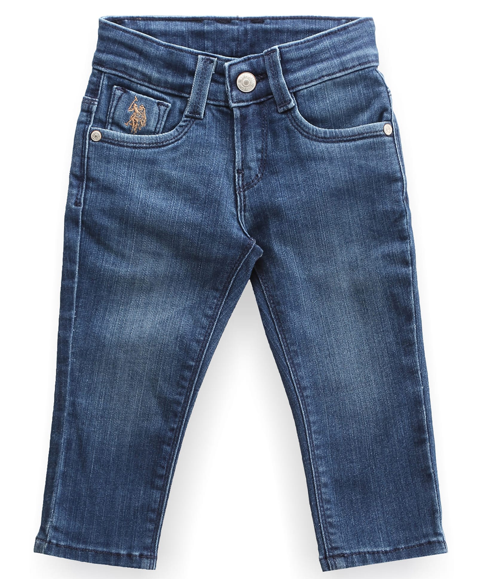 US Polo Assn Cotton Knit Full Length Washed Slim Fit Jeans - Blue-picture-42