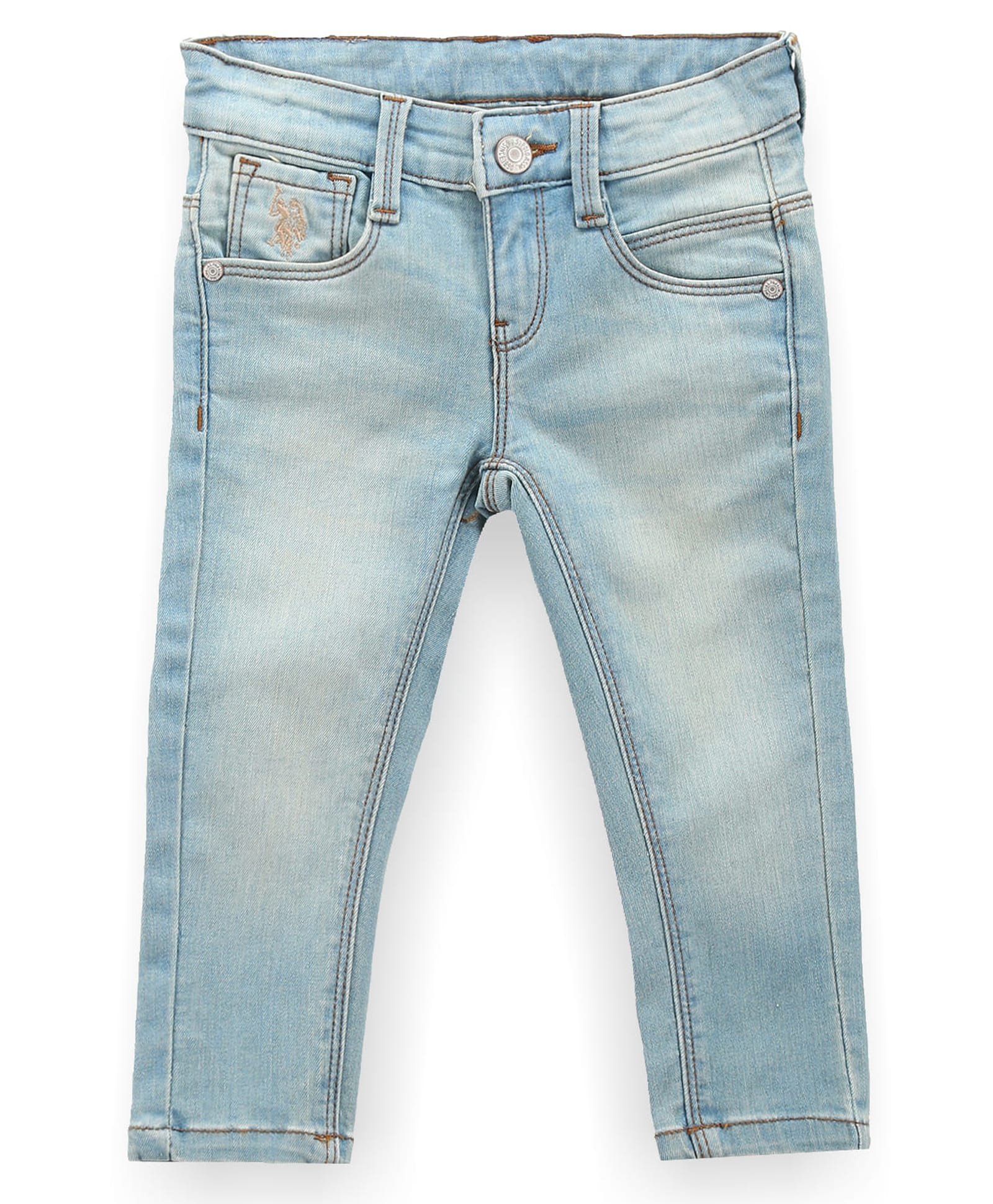 US Polo Assn Cotton Knit Full Length Washed Skinny Jeans - Blue-picture-11