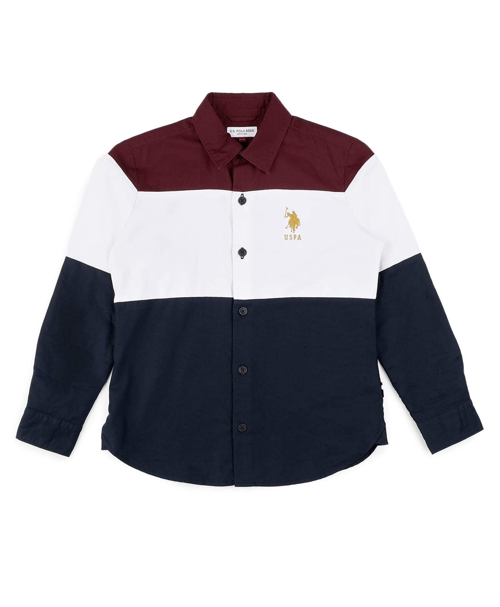US Polo Assn Cotton Woven Full Sleeves Cut N Sew Solid Shirt - Red-image-19