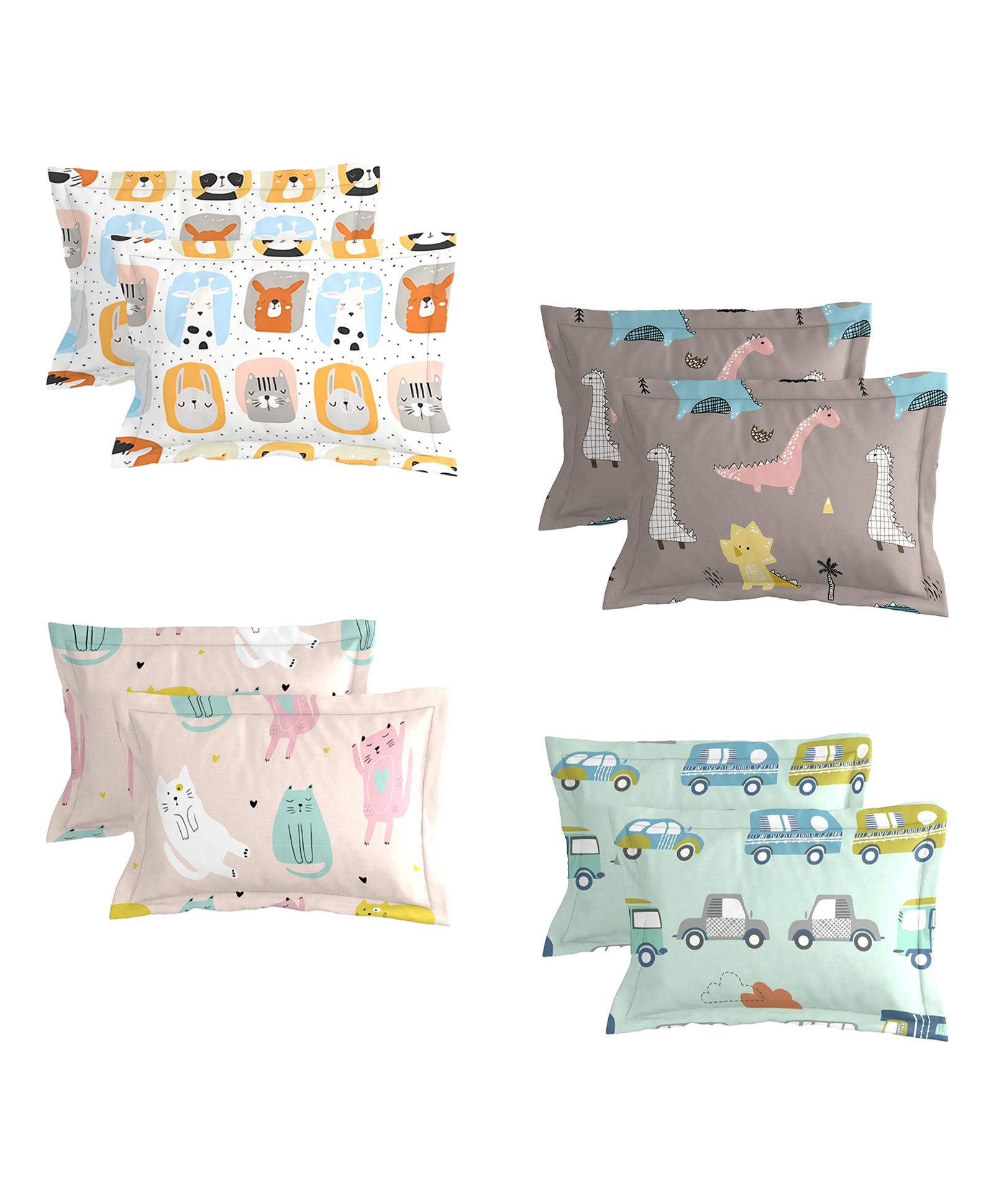 Morado Premium Glace Cotton Cartoon Printed Assorted Pillow Cover Set | Soft & Breathable Pillow Covers for Kids Room | Skin Friendly Fabric | 20x30 Inches | Pack of 4 ( 8Pcs )-image-16