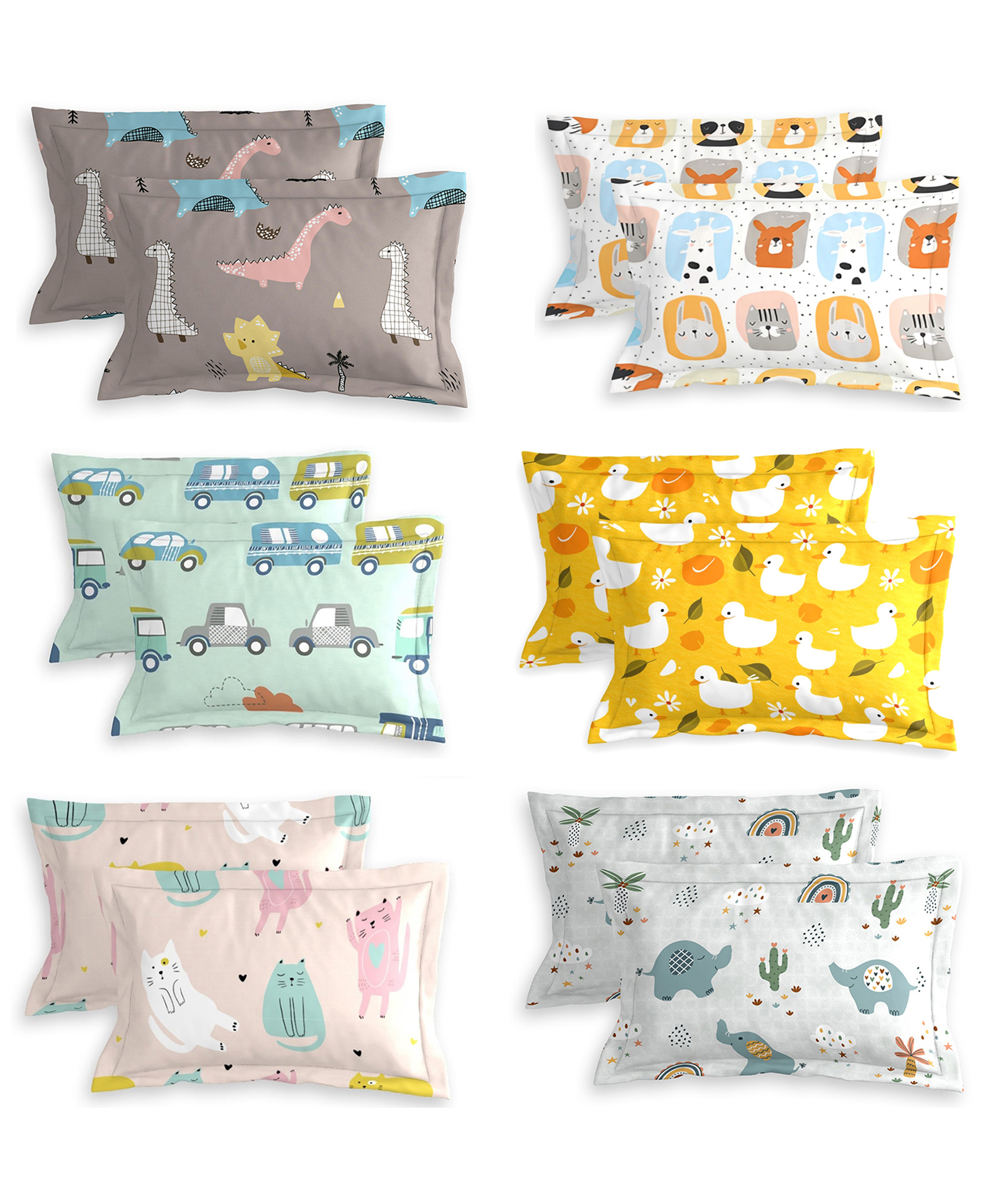 Morado Premium Glace Cotton Cartoon Printed Assorted Pillow Cover Set | Soft & Breathable Pillow Covers for Kids Room | Skin Friendly Fabric | 20x30 Inches | Pack of 6 ( 12Pcs )-image-17