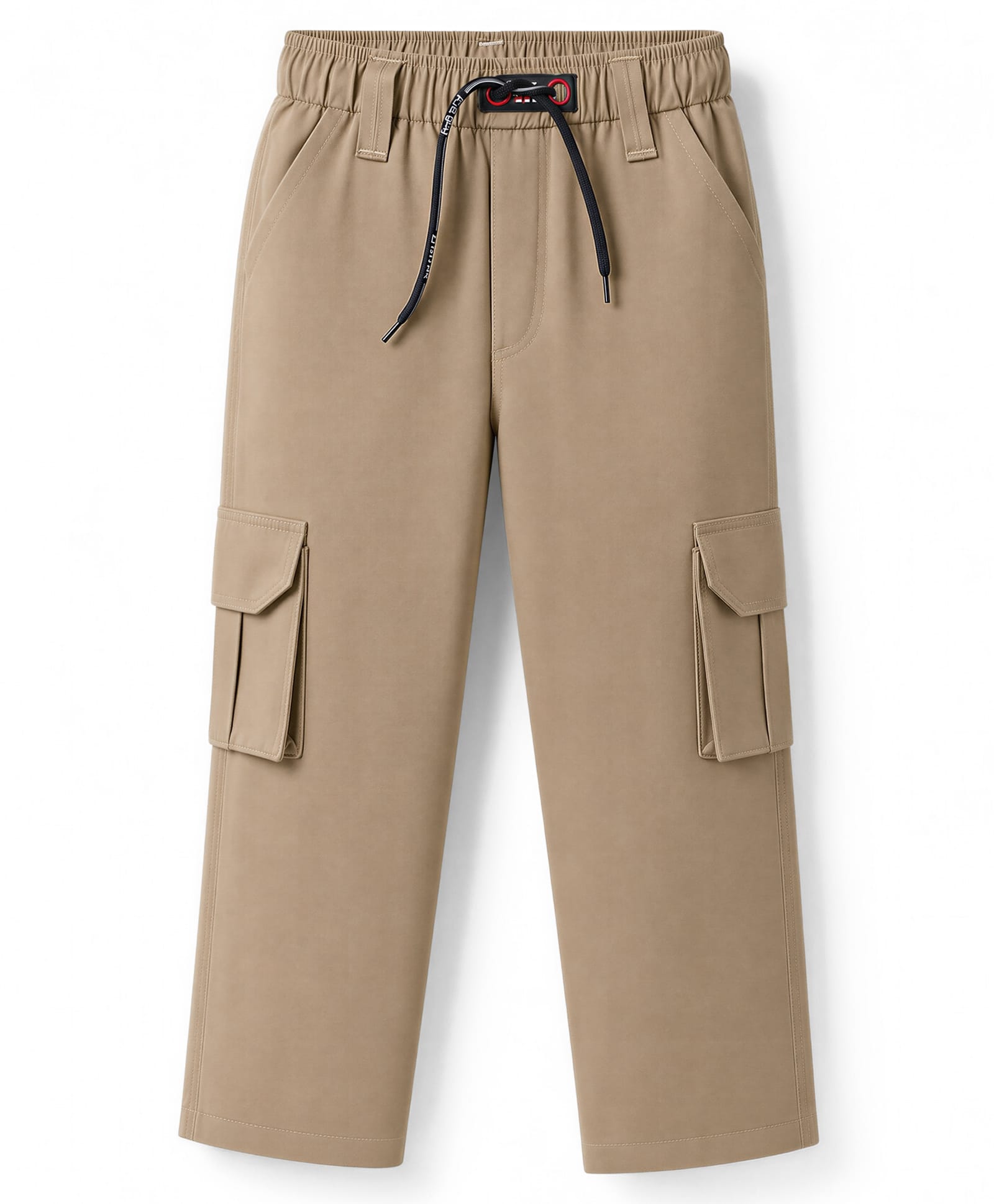 Rikidoos Cotton Woven Full Length Solid Colour Trouser Pant with Cargo Pockets - Tan-picture-21