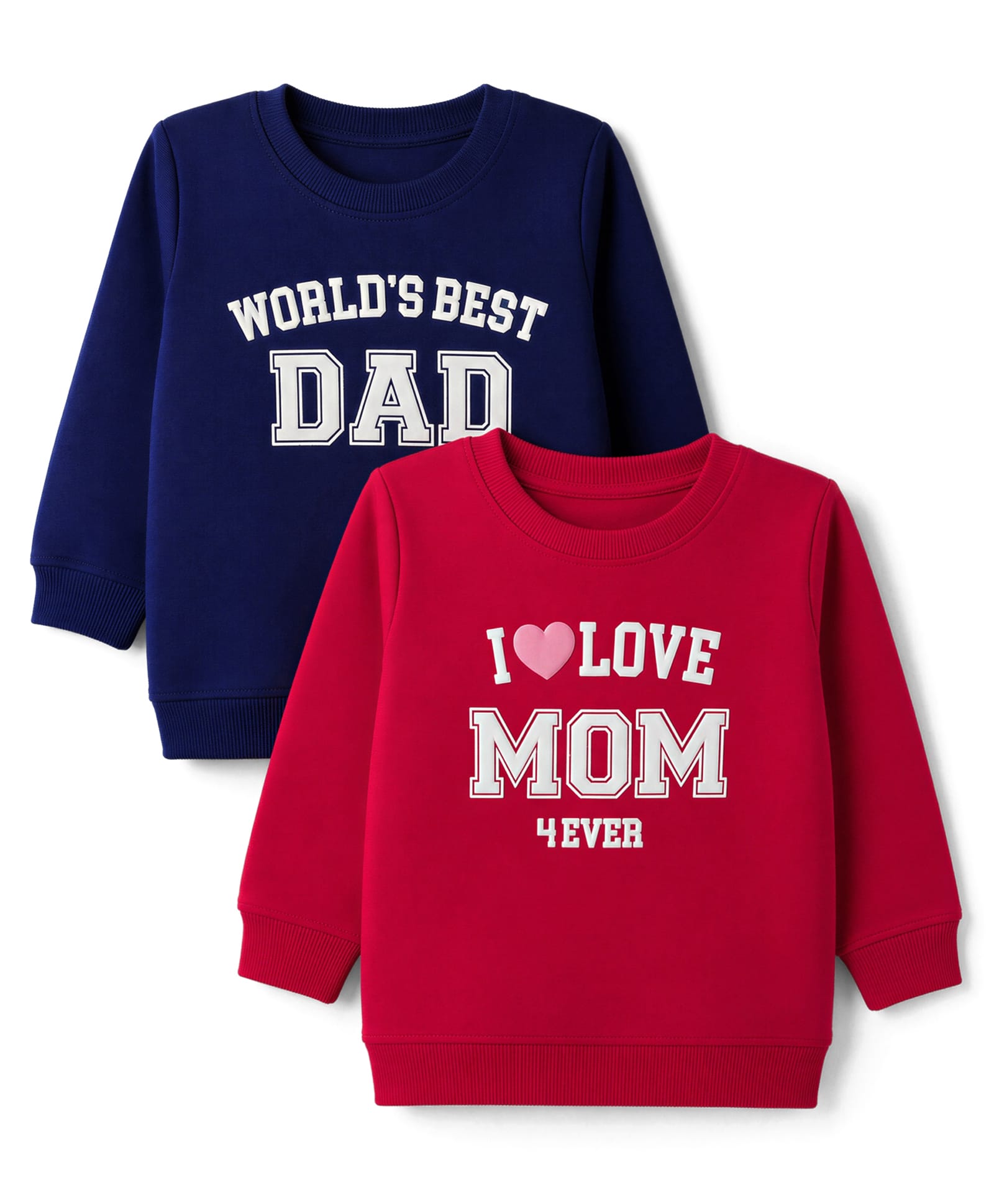 Babyhug Terry Knit Full Sleeves Sweatshirts with Text Print Pack of 2 - Navy & Red-image-22