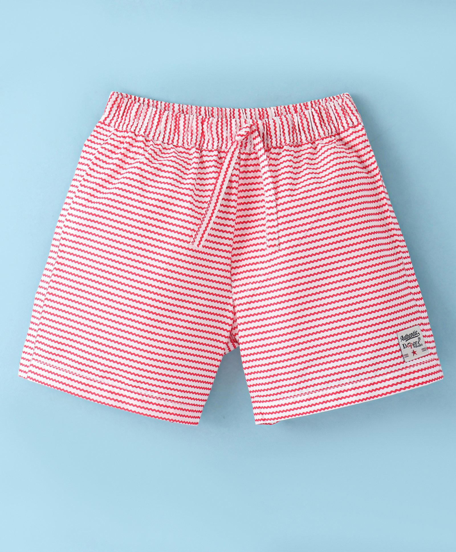 Dapper Dudes Woven Printed Shorts With Patch - Red-picture-24