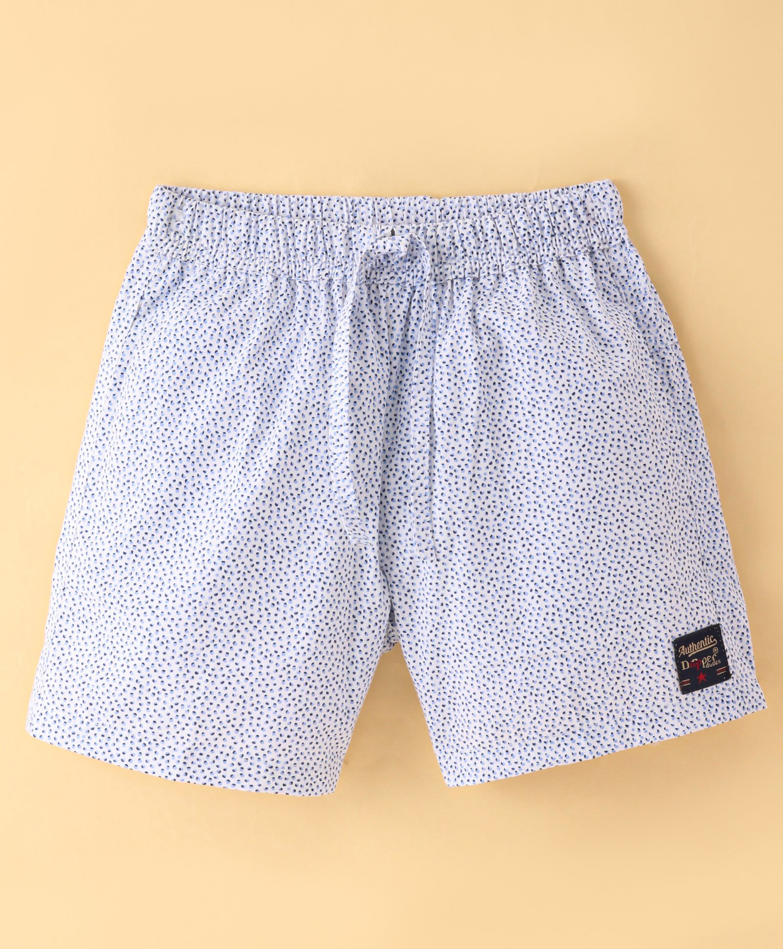 Dapper Dudes Woven Printed Shorts -Blue-image-4