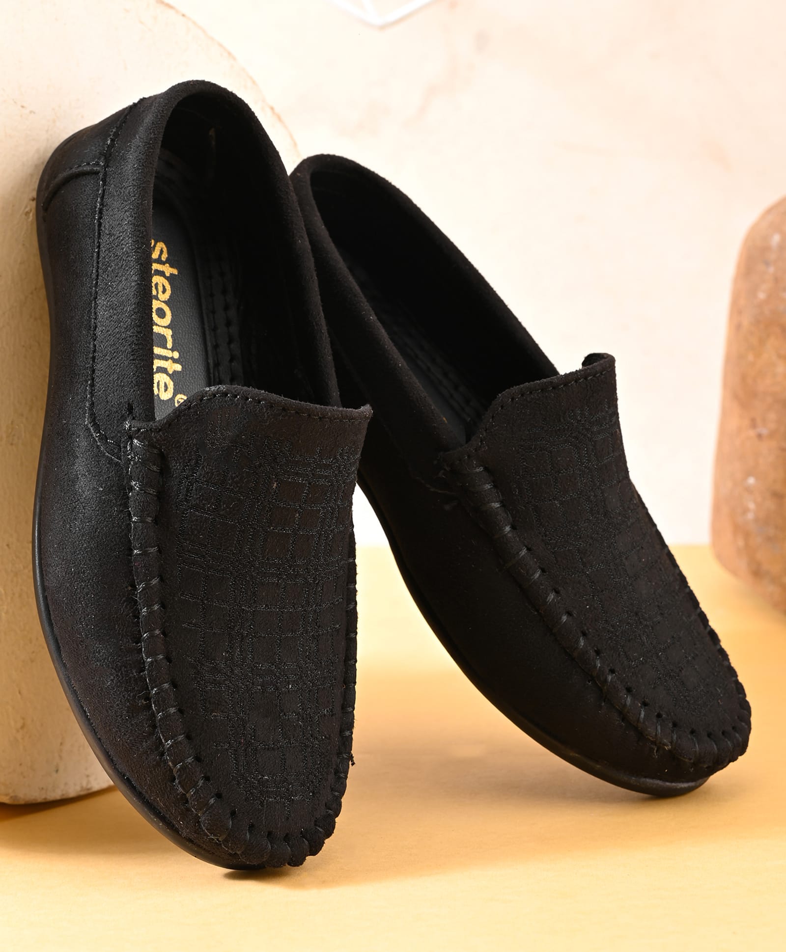 Steprite Solid Slip On Loafers - Black-image-13