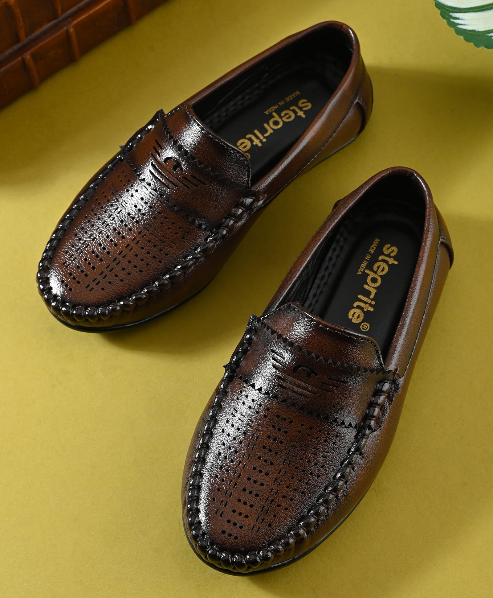 Steprite Abstract Designed Loafers - Brown-picture-17