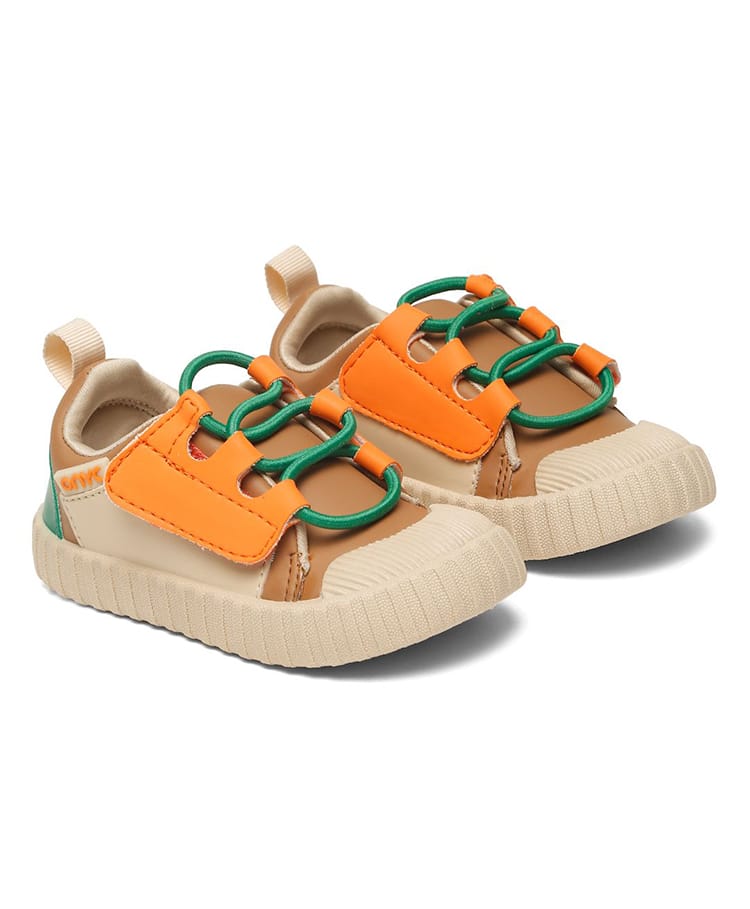ONYC POCO Velcro Closure Toddlers's Comfortable & LightWeight Lace Free Sneakers - Beige-image-15