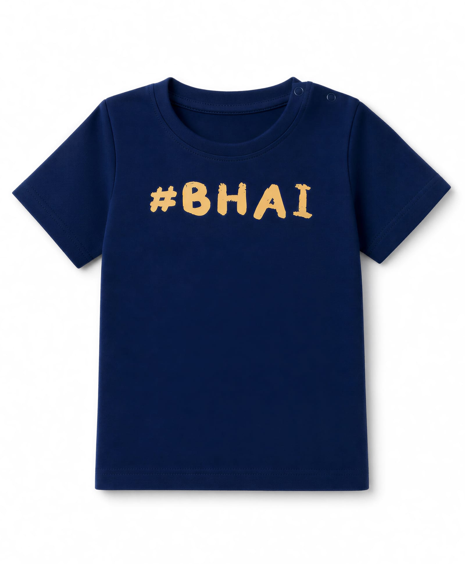 Doodle Poodle Single Jersey Knit Half Sleeves T-Shirt with Bhai Print - Navy Blue-picture-10
