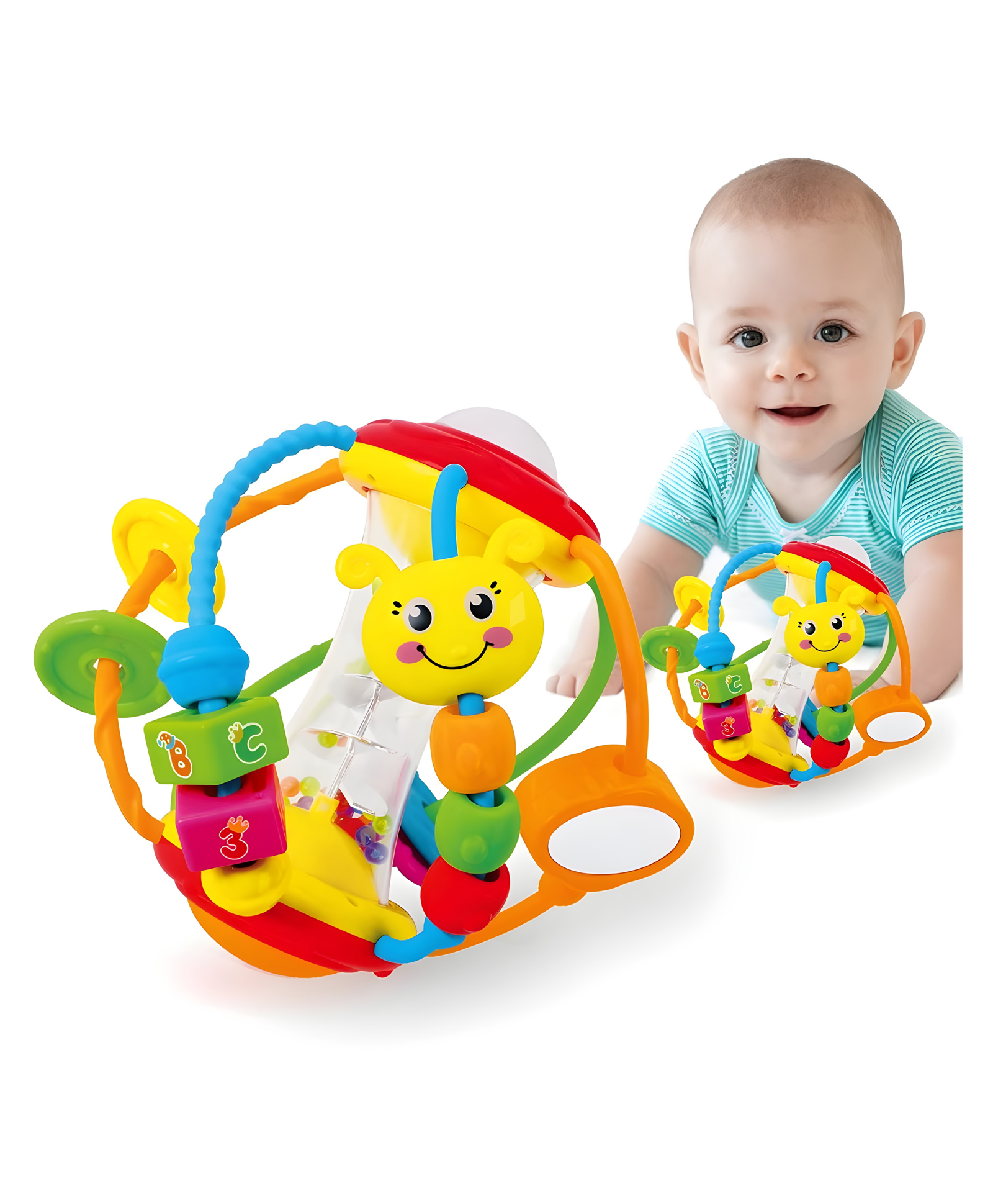 YAMAMA World Activity Ball Toys for Kids, Baby Rattles Activity Ball, Shaker, Grab and Spin Rattle, 12 Months Old Baby Toys, Crawling Sensory Toys For Babies - Multicolor-image-42