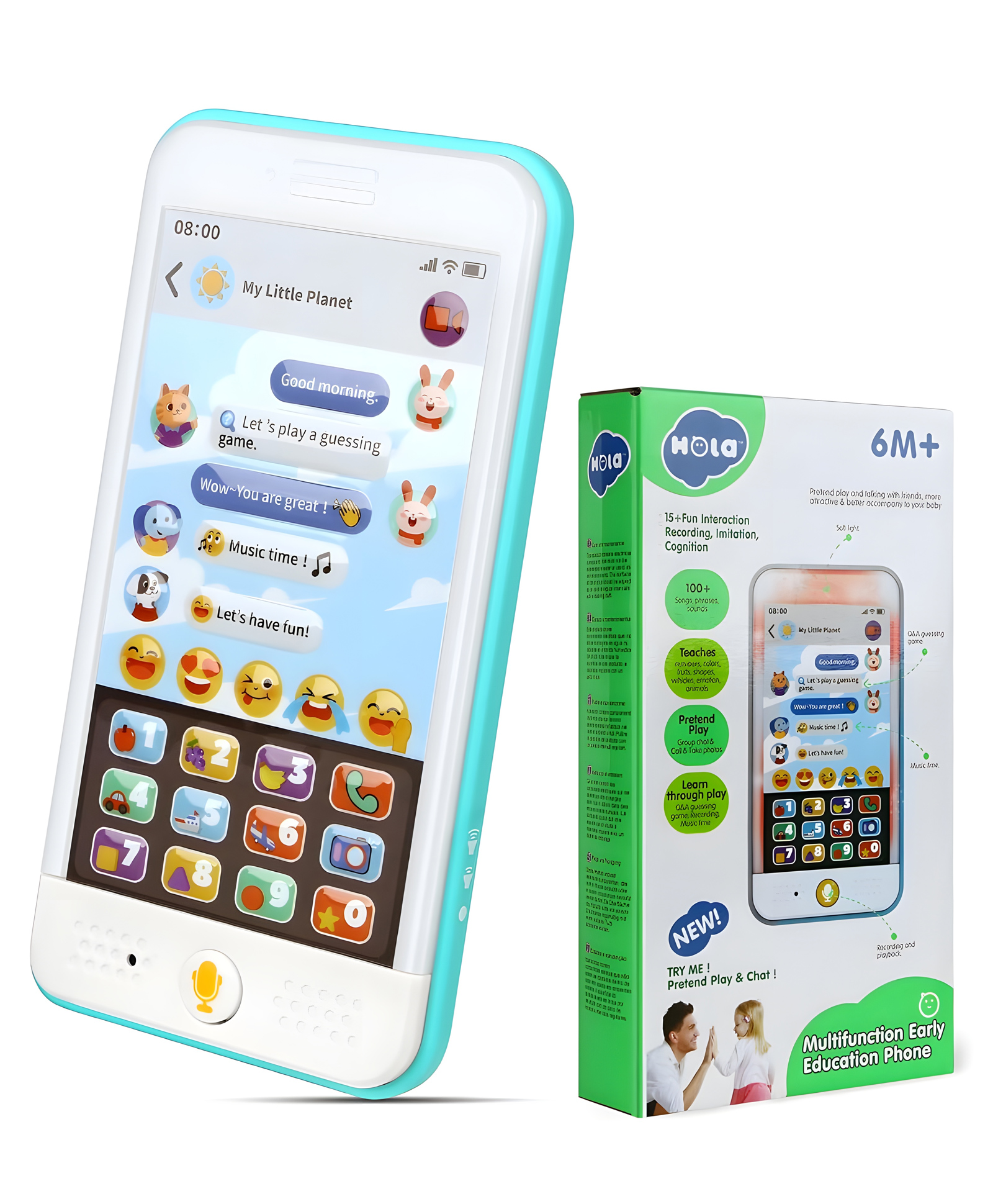 YAMAMA Musical Multifunction Early Education Toy Phone | Interactive Learning Mobile with Talk-Back, Music & Lights, Battery Operated Mobile Phone Toys for Kids - Multicolor-image-37