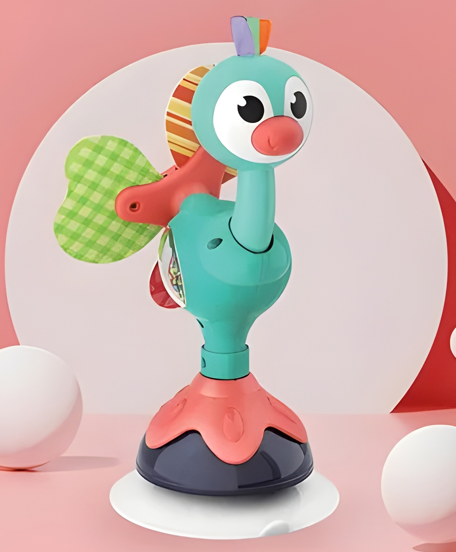 YAMAMA Peacock High Chair Rattle Toys with Suction Cups for Baby Toys, Early Educational Developmental Baby Tray Rattles Toy, Baby Sensory High Chair Toy - Color And Design May Vary-image-31