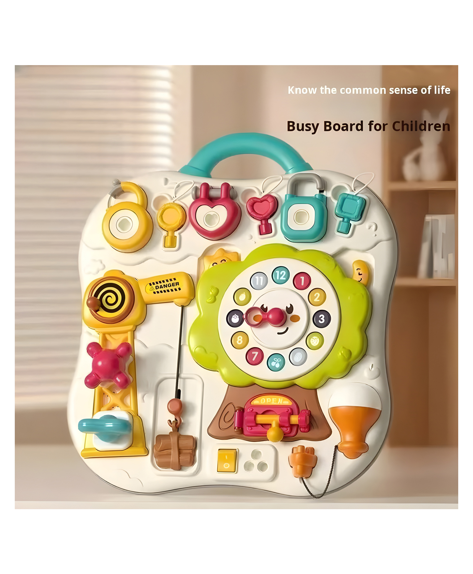 YAMAMA Musical Busy Board Toys for Kids | Educational Sensory Activities Learning Busy Toddlers Board | Montessori Toys - Multicolor-image-30