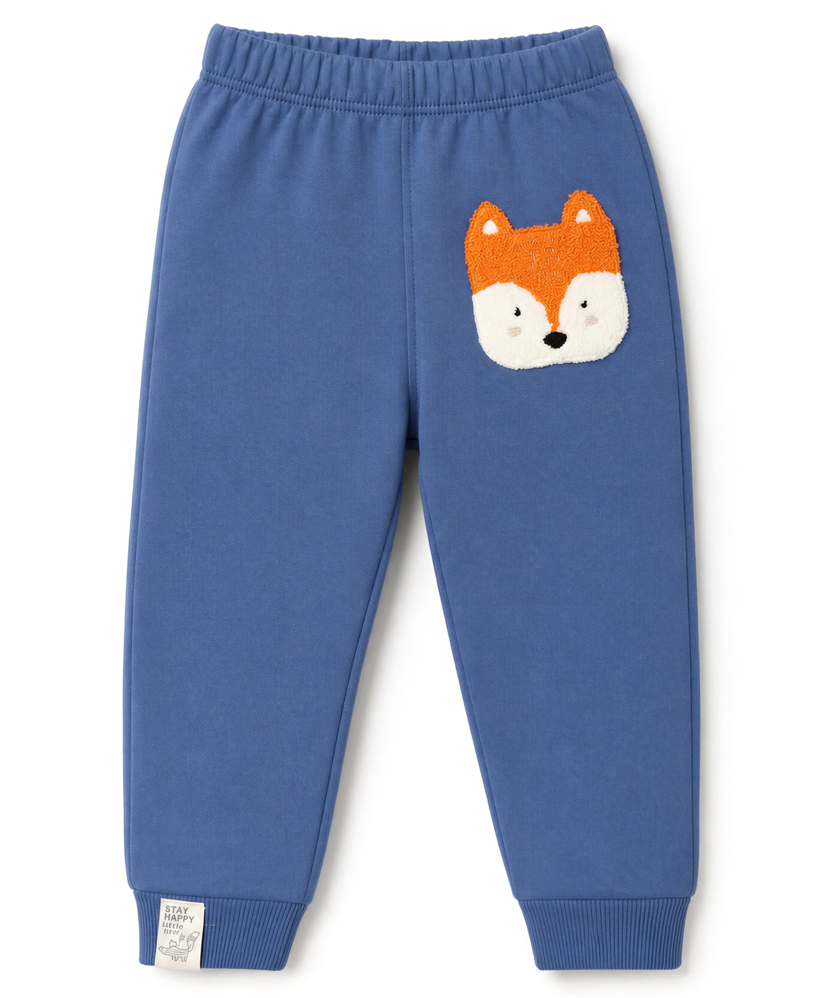 Little Kangaroos Fleece Knit Full Length Fleece & Woollen Pant With Fox Patch - Navy Blue-picture-18
