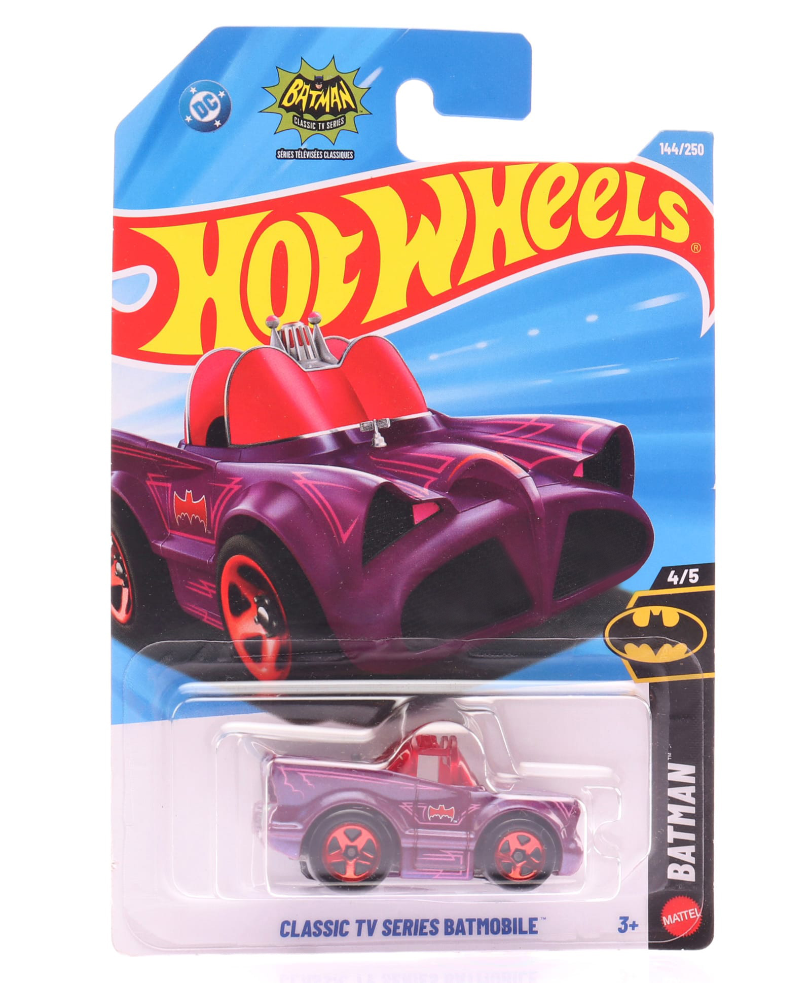 Hot Wheels 144/250 Classic TV Series Batmobile Die Cat Free Wheel Toy Car- Purple-picture-15