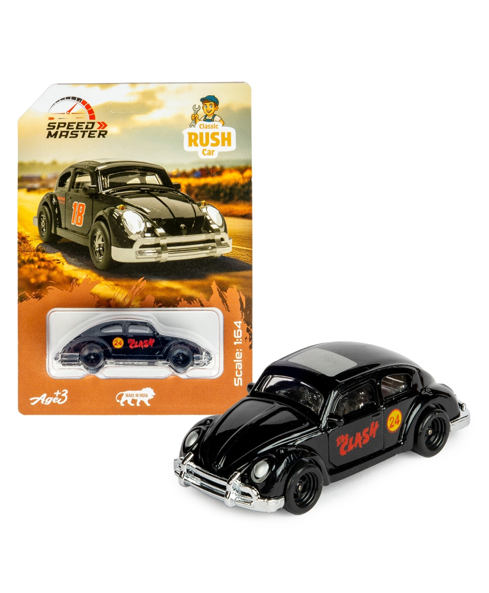 Ratnas Die Cast Rush Car Toy With Free Wheel - Black-picture-19