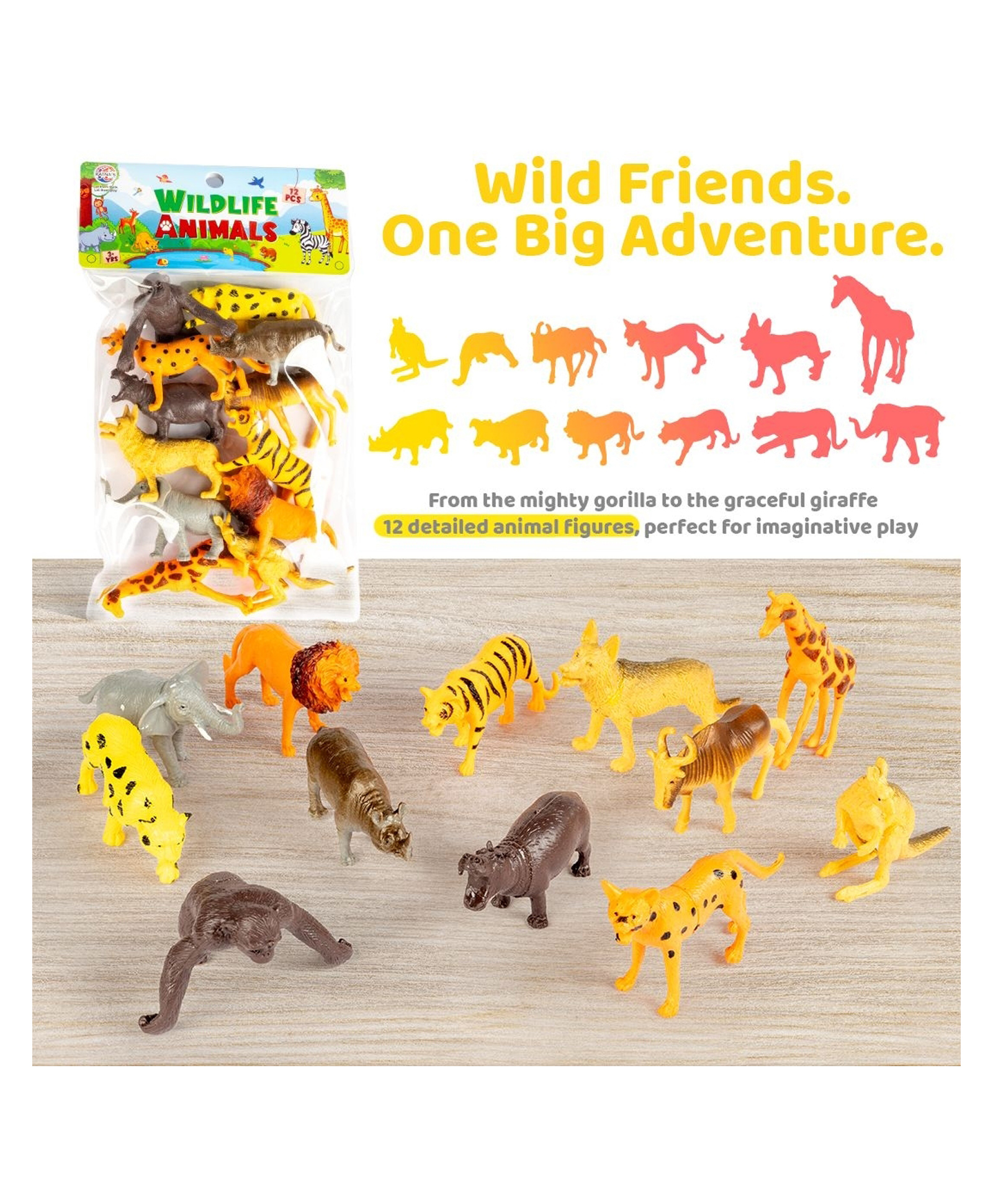 Ratnas Wildlife Animals Pack of 12 - Multicolor-picture-33