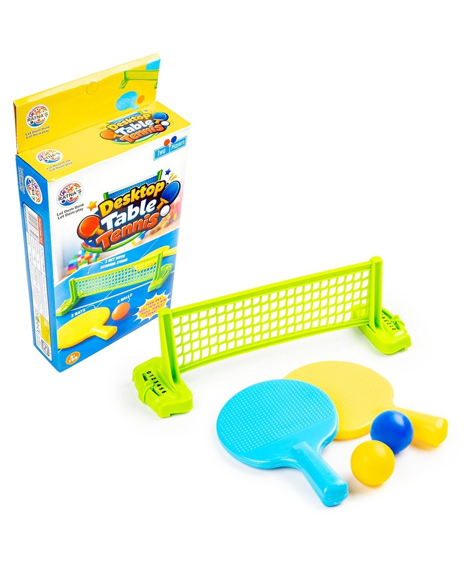 Ratnas Desktop Table Tennis Set with 2 Bats, 2 Balls, Net & Scoring Stand - MUlticolor-picture-30