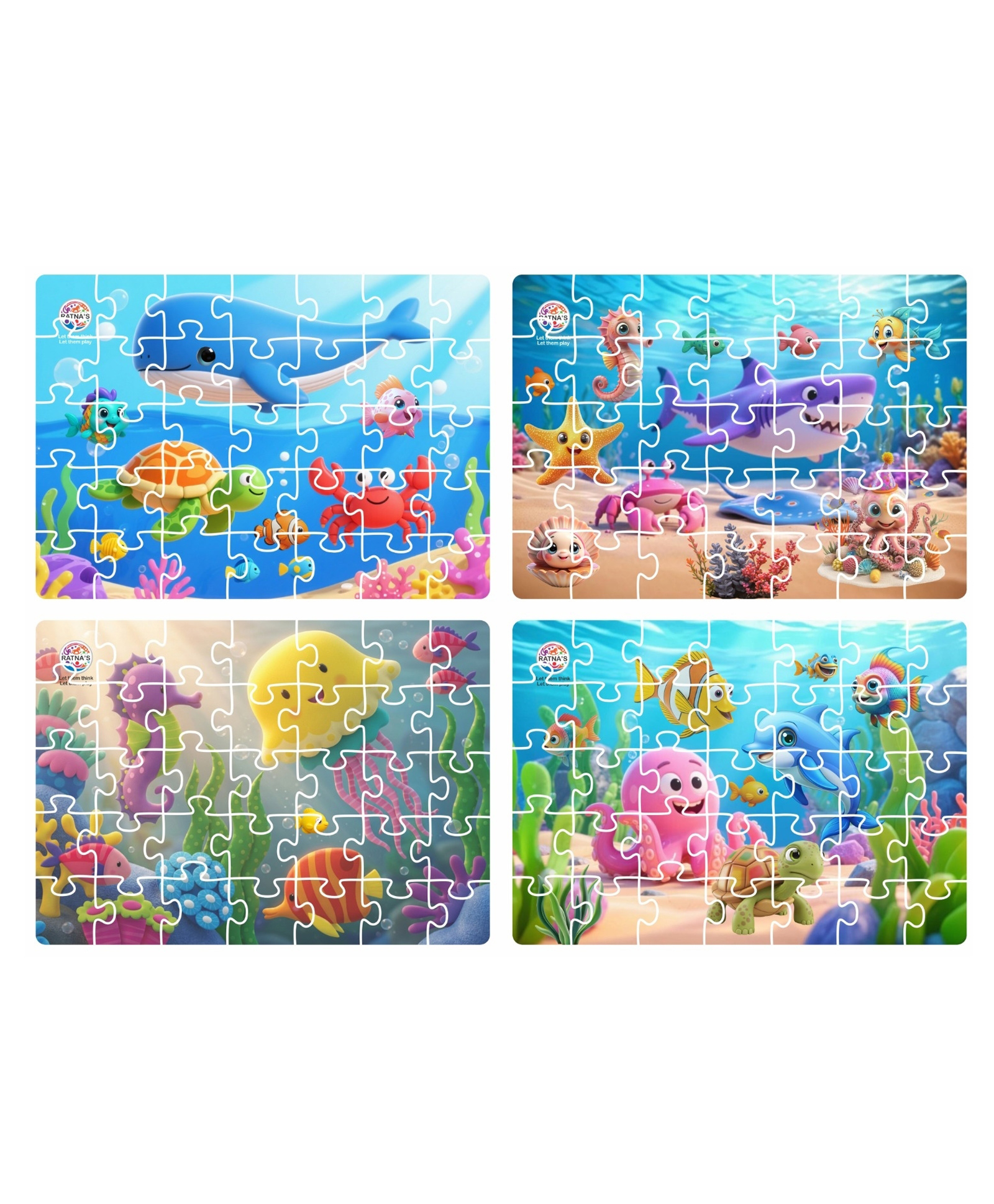 Ratnas 4 in 1 Ocean World Jigsaw Puzzle 35 Pieces - Multicolor-picture-12