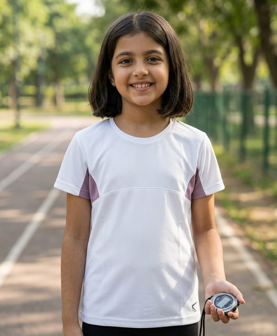 Trainiks Knit Half Sleeves Colour Blocked Tee - White & Mauve-picture-23