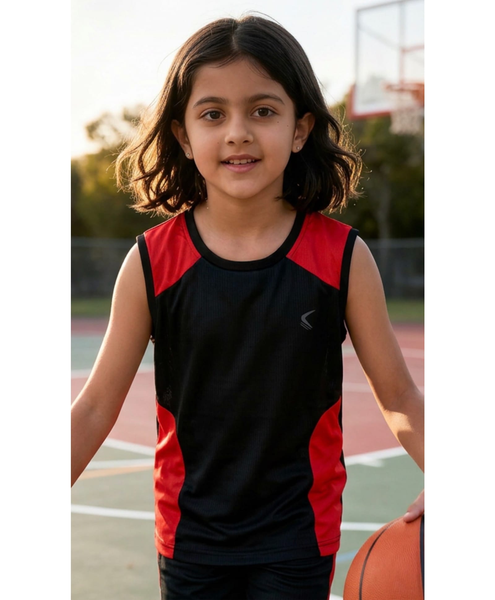 Trainiks Knit Sleeveless Colour Blocked Tee - Black & Pink-image-5