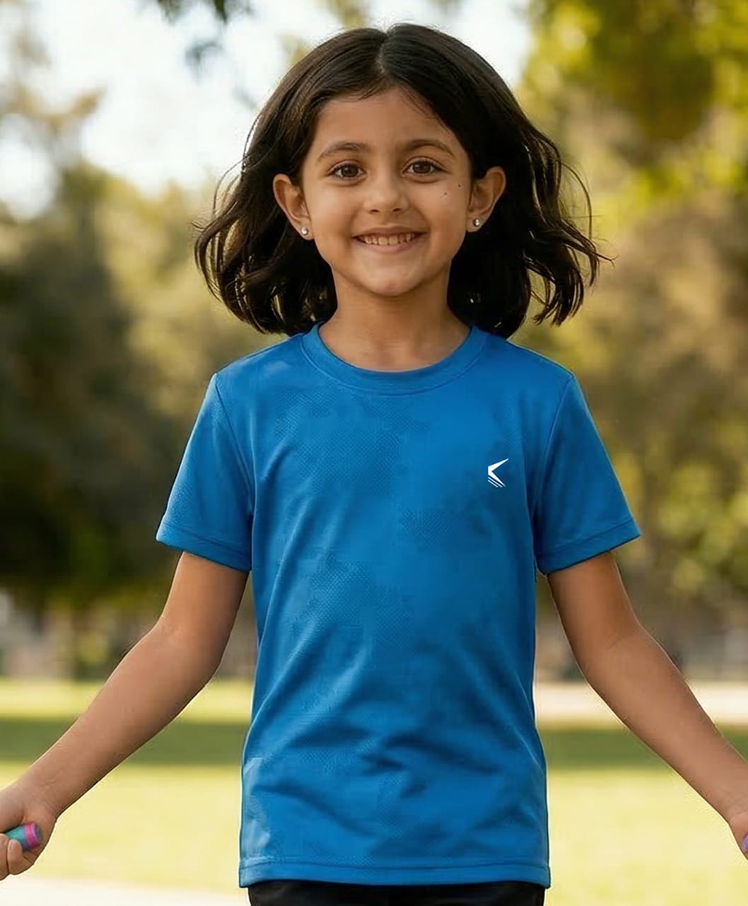 Trainiks Mesh Half Sleeves Solid Tee - Scuba Blue-picture-31