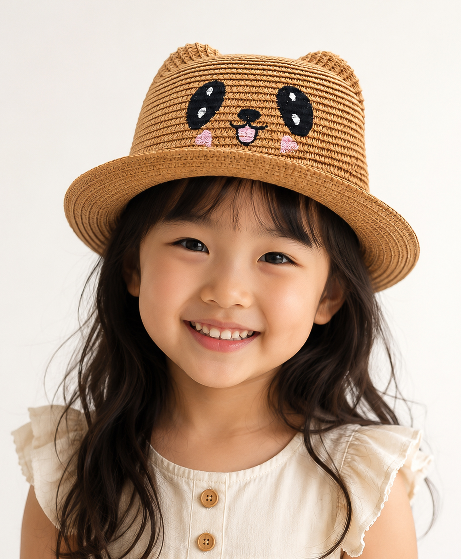 Vritraz Cotton Woven Bear Designed Bucket Hat - Brown - Circumference 52-56 Cm-image-46