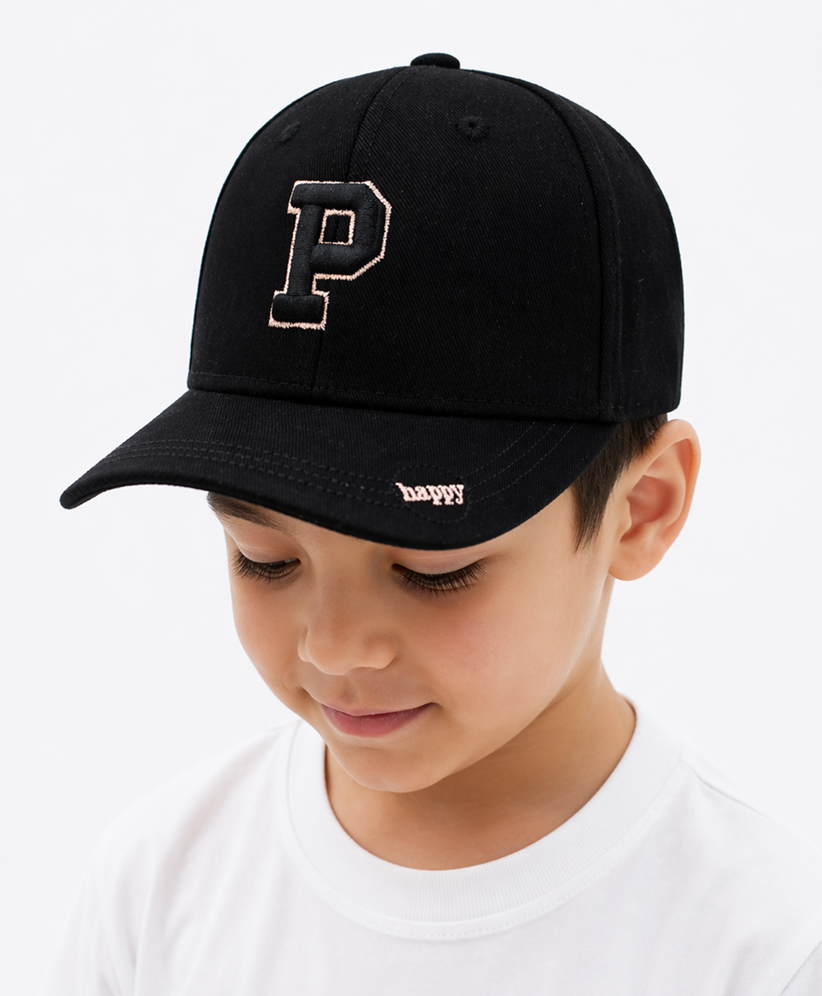 Vritraz Cotton Knit Alphabet Embroidered Cap - Black - Circumference 52-56 Cm-picture-24