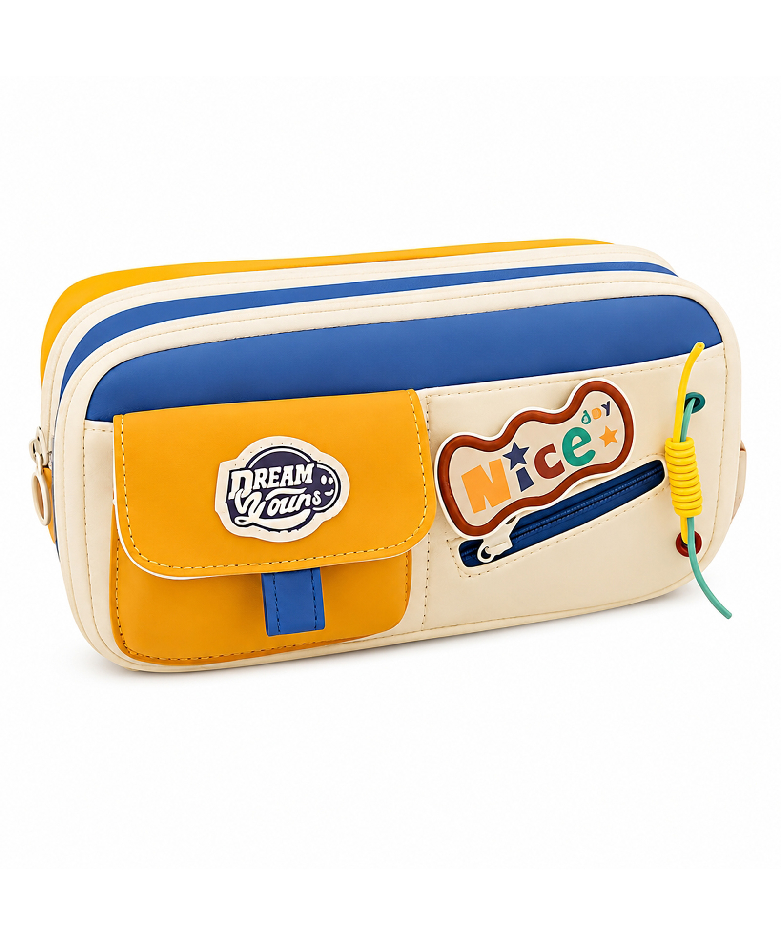 MANAKI ENTERPRISE Large Capacity Cute Aesthetic Pencil Case with Multi ompartments, Multi-Pocket Pastel Pen Pouch Organizer with Zipper, Kawaii School Supplies Bag for Girls, Teens & Students - Yellow-image-44
