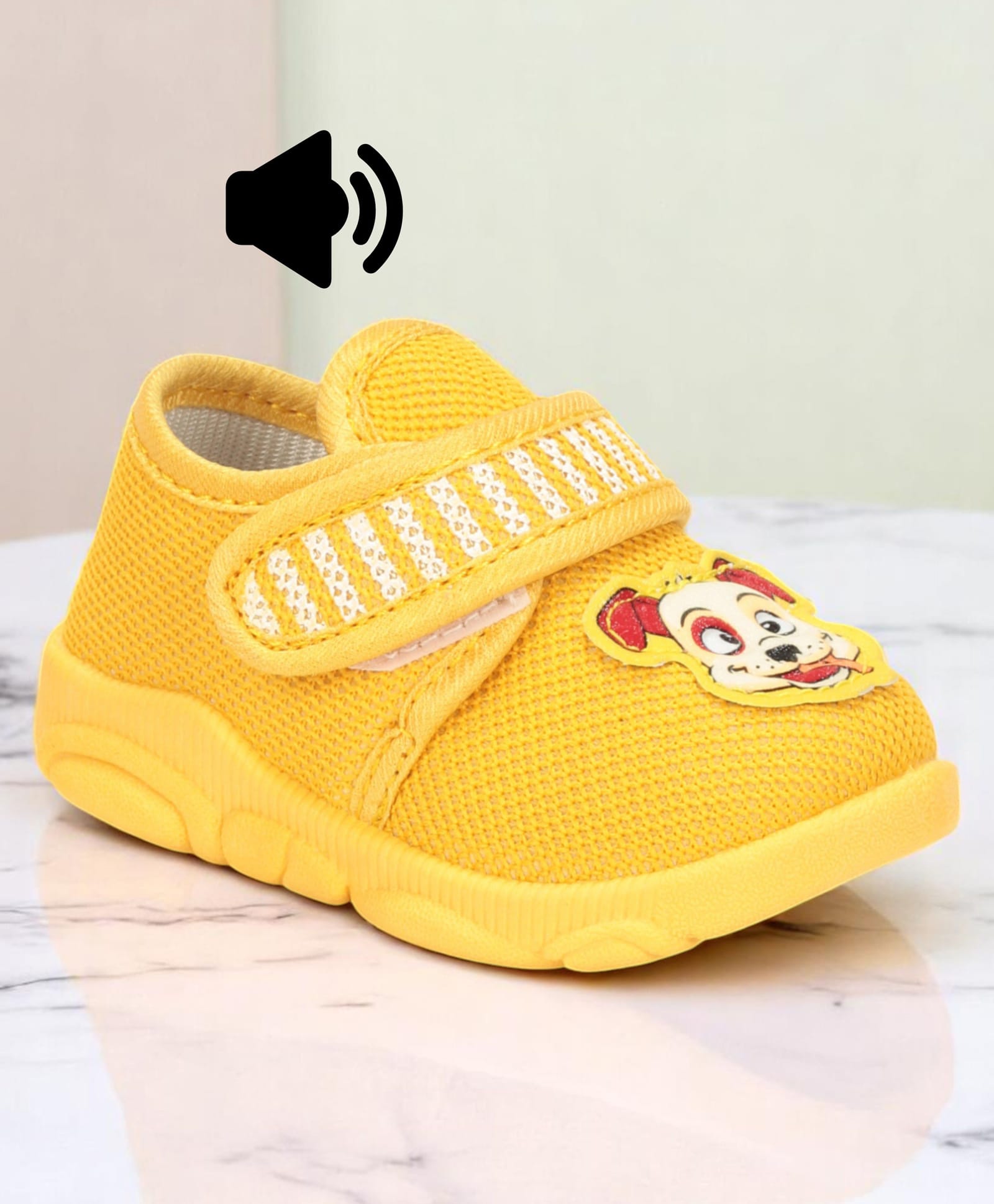 Lil Lollipop Dog Patch Detailed Velcro Closure Musical Shoes - Mustard-picture-36