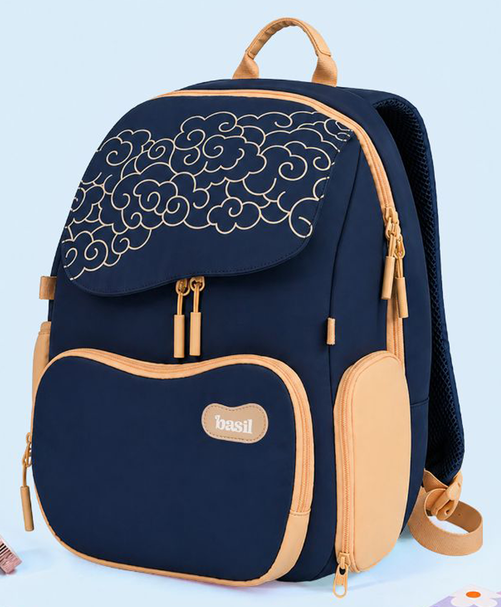 Basil 17 Inches Wander Bag 18-20 Litres School Backpack 4 Spacious Compartments for Grades 1 to 5 Midnight Sora-image-23