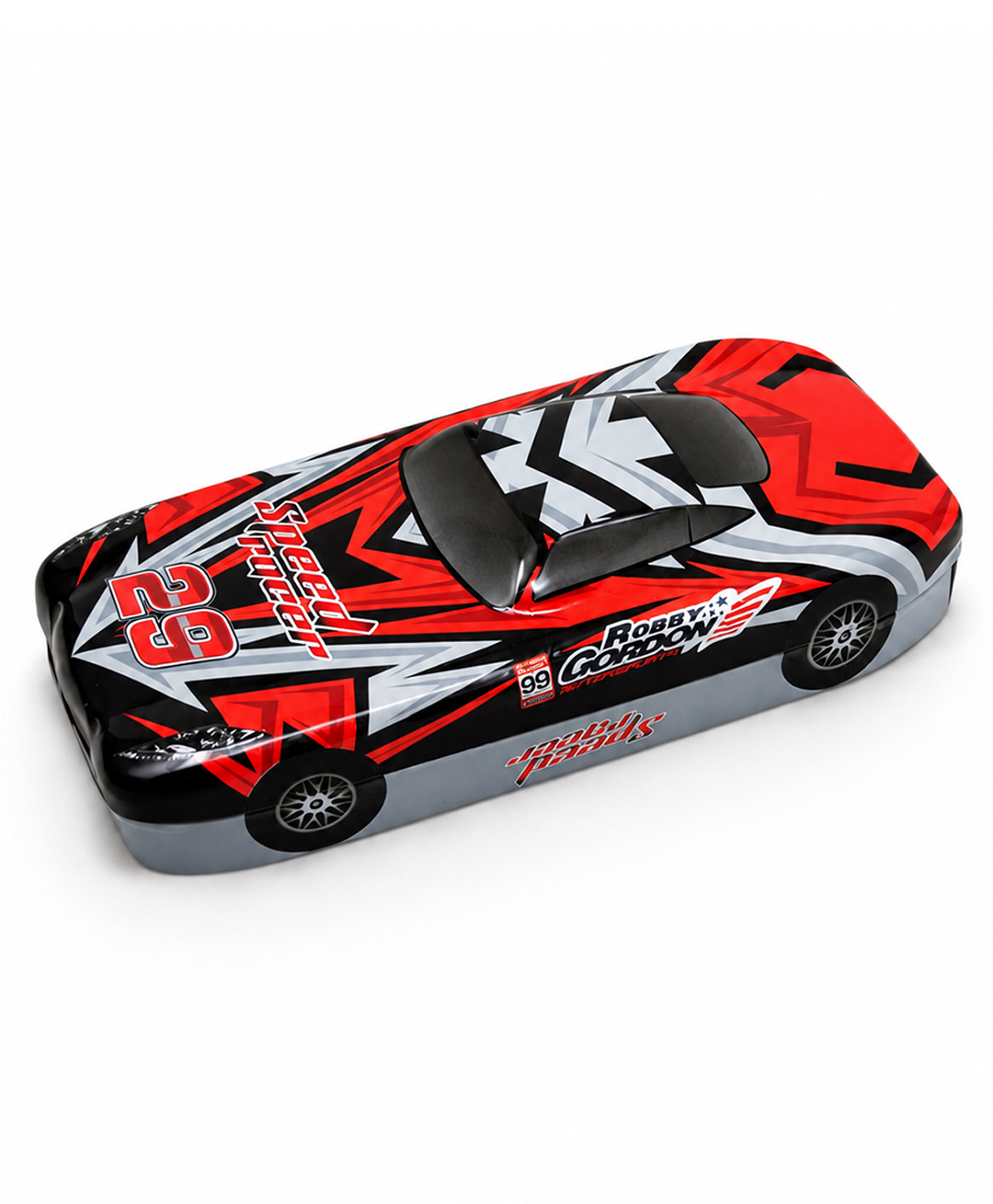 QIPS Racing Car Shaped Metal Pencil Box for Boys | Sports Car Design with Inner Tray | Unique Pencil Case Red-picture-12