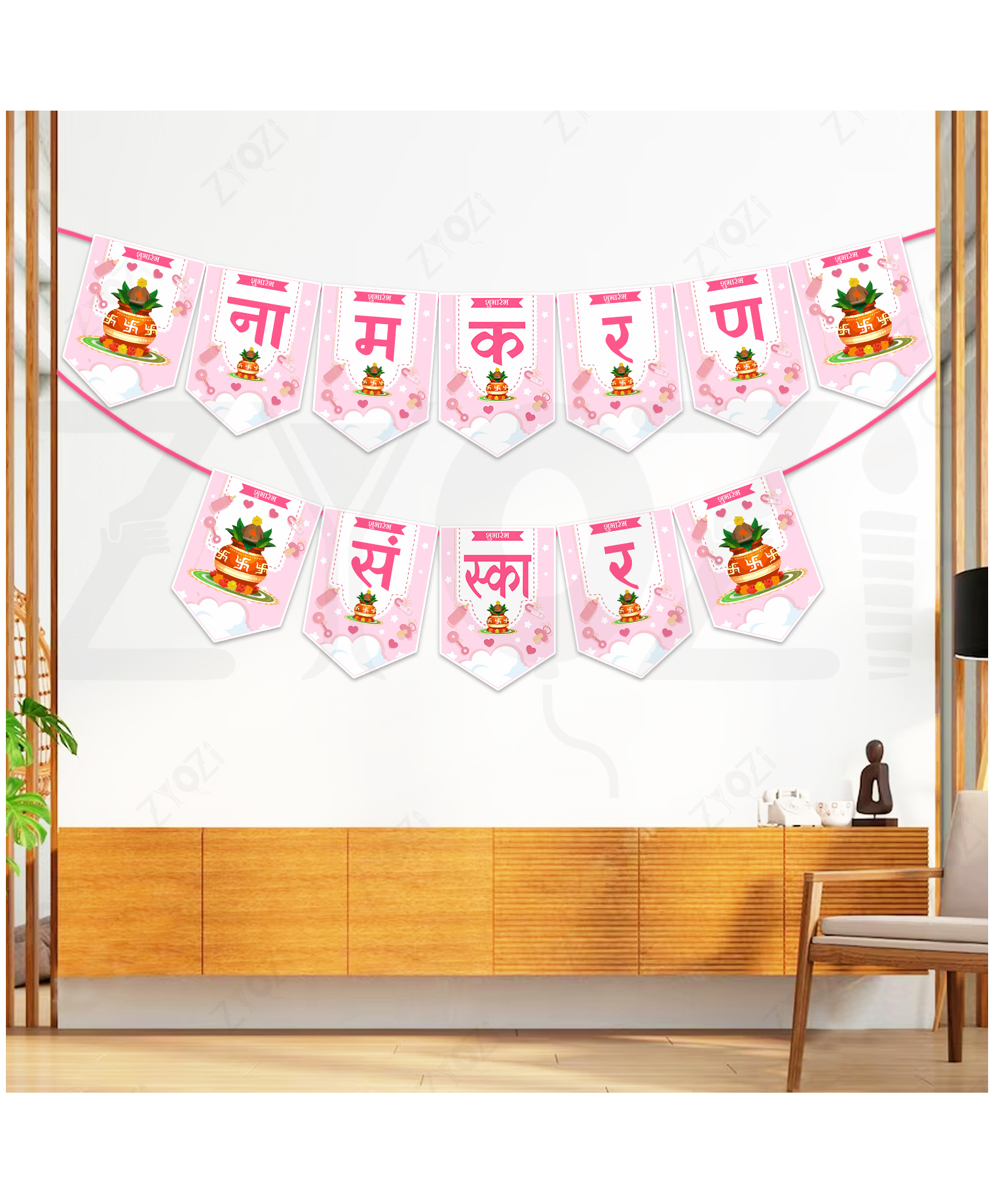 Zyozi Naming Ceremony Party Decorations Item,, Pink & White Naming Party Decorations-picture-42
