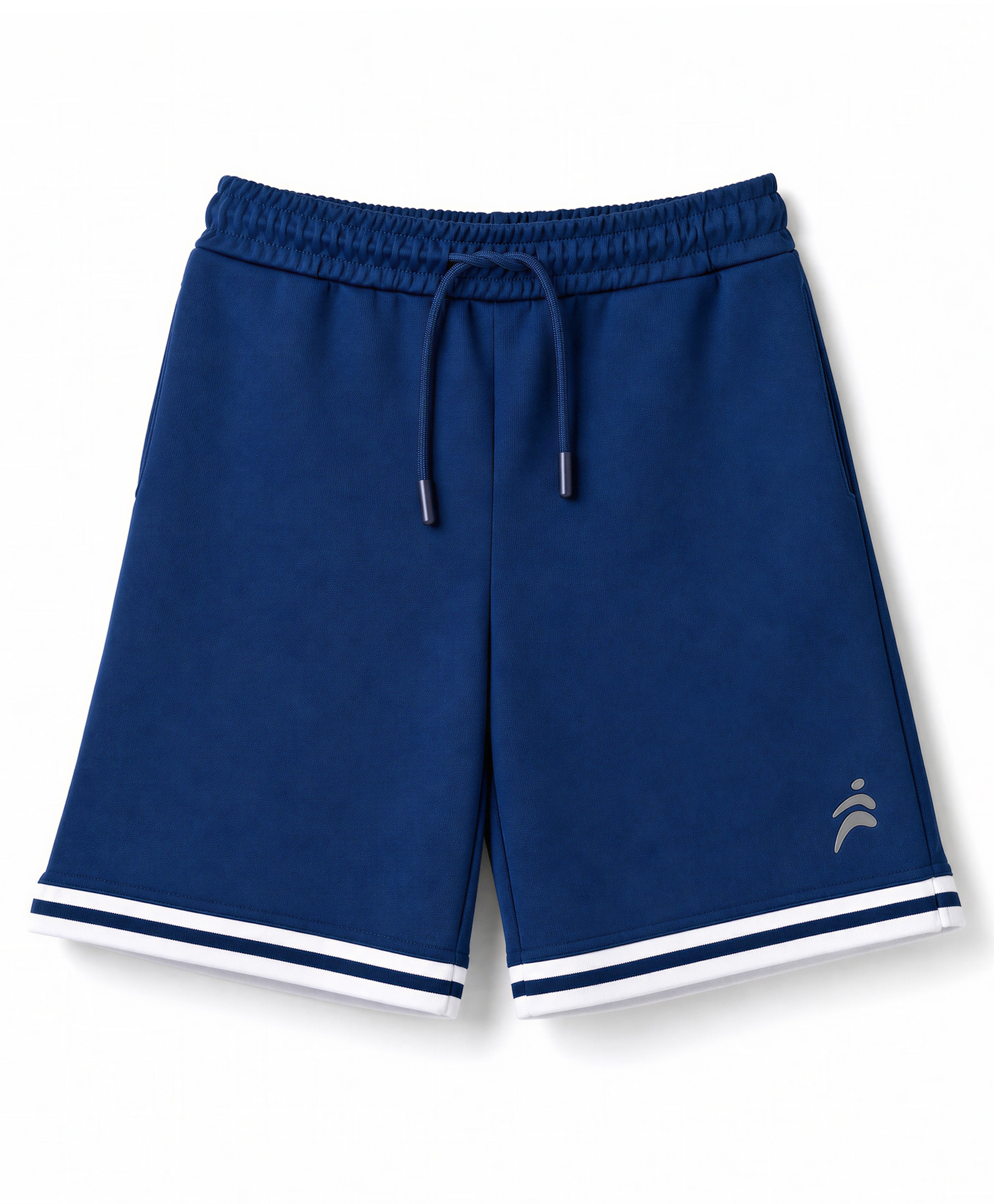 Pine Active Cotton Knit Solid Shorts With Logo Print - Navy Blue-picture-30