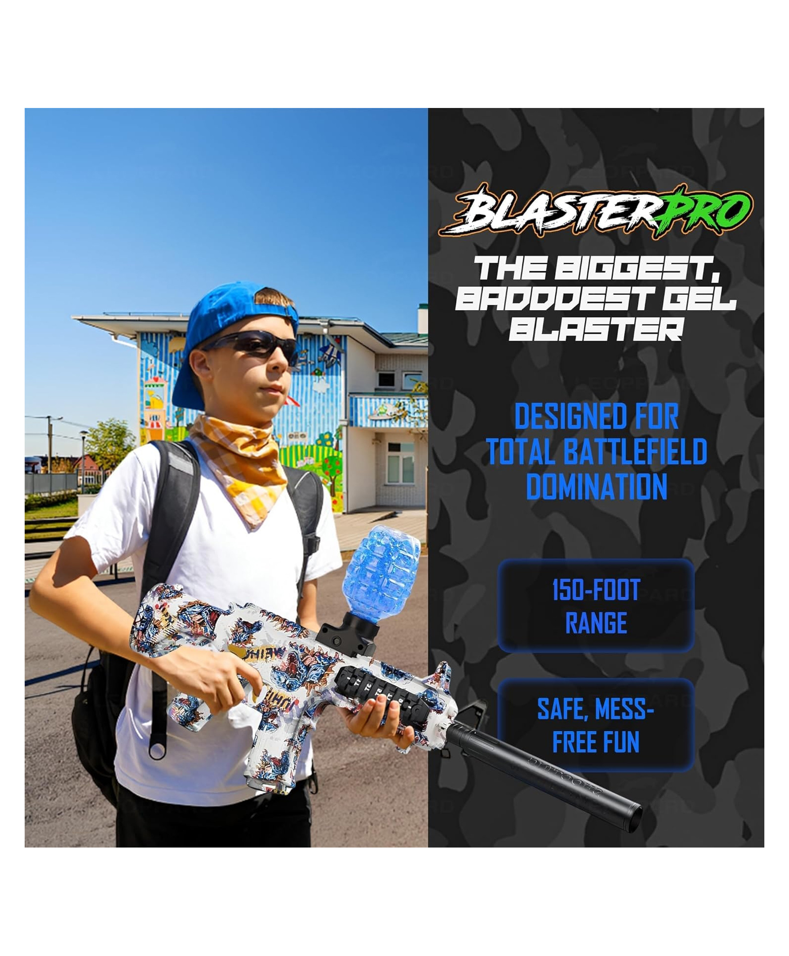Sanjary Electric Gel Blaster Toy Gun with LED Lights, Rechargeable Battery, Automatic Shooting Outdoor Combat Game Toy for Teenagers Adults color design may vary-image-35