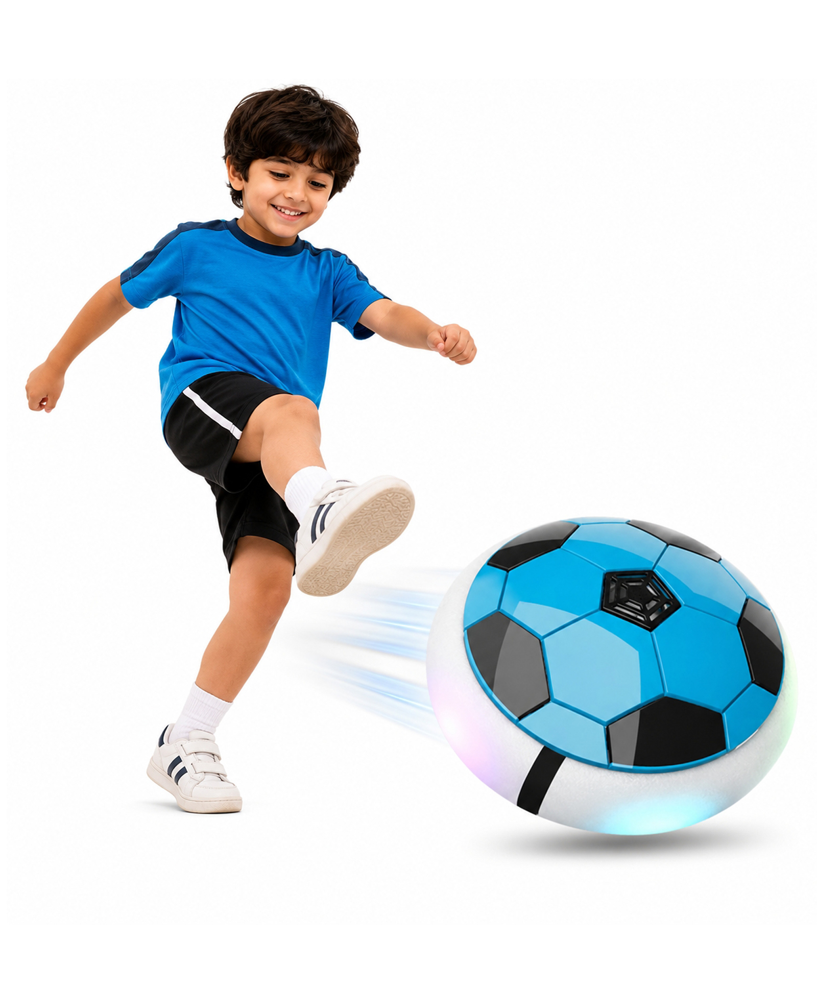 Sanjary LED Hover Soccer Ball Toy for Kids, Floating Indoor Football Game with Soft Foam Bumper and Colorful Flashing Lights color design may vary-picture-13
